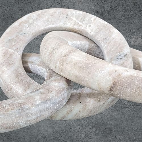 Miniatura 3 de Decoración de eslabones de cadena de mármol  Decoración elegante y única de mesa auxiliar para sala de estar  Decoración de mármol, decoración de