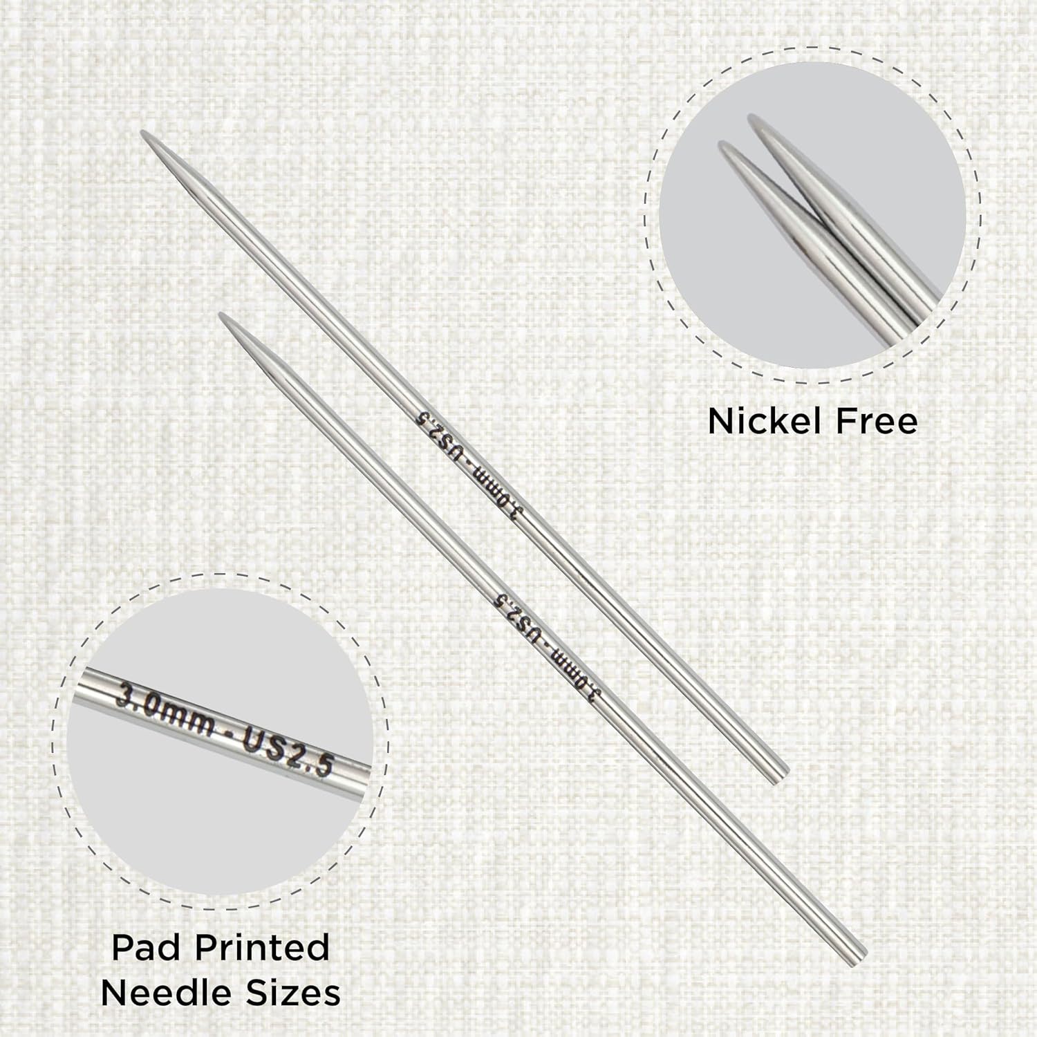 KnitPro Nova Interchangeable Circular Needles 4" (10cm) | US Size 2.5 (3mm)