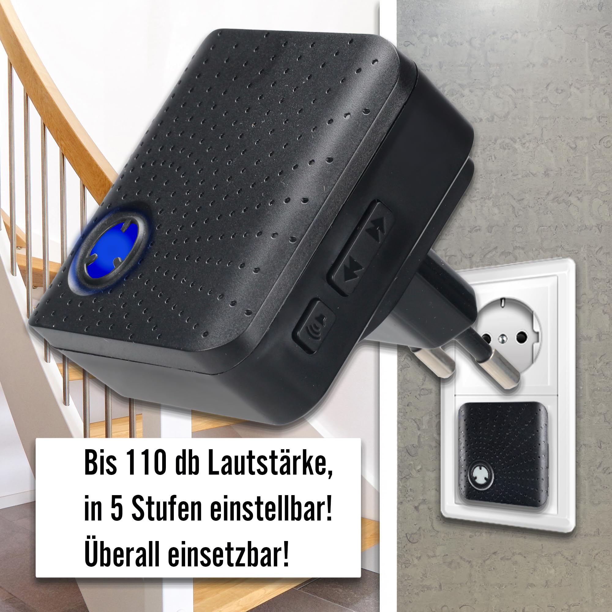 SUPRA Gongsignal Weiterleitung Funk Erweiterung Set Türklingel und Gong Weiterleitung 1 Funkkonverter + 1 Steckdosen Empfänger für bestehende Klingelanlagen (Einbausender 3-24V AC/DC)