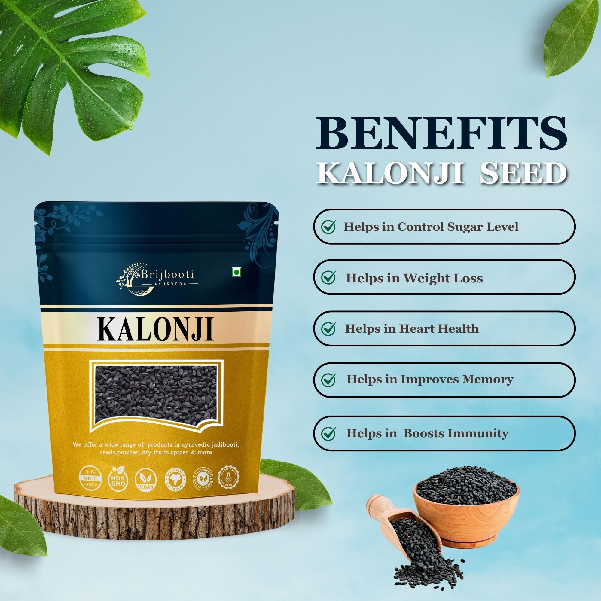Brijbooti Kalonji Seeds 250 Grams - Black Cumin Seeds For Hair Gowth - Nigella Seeds - Karun Jeeragam - Karuppu Jirige - Image 2 thumbnail