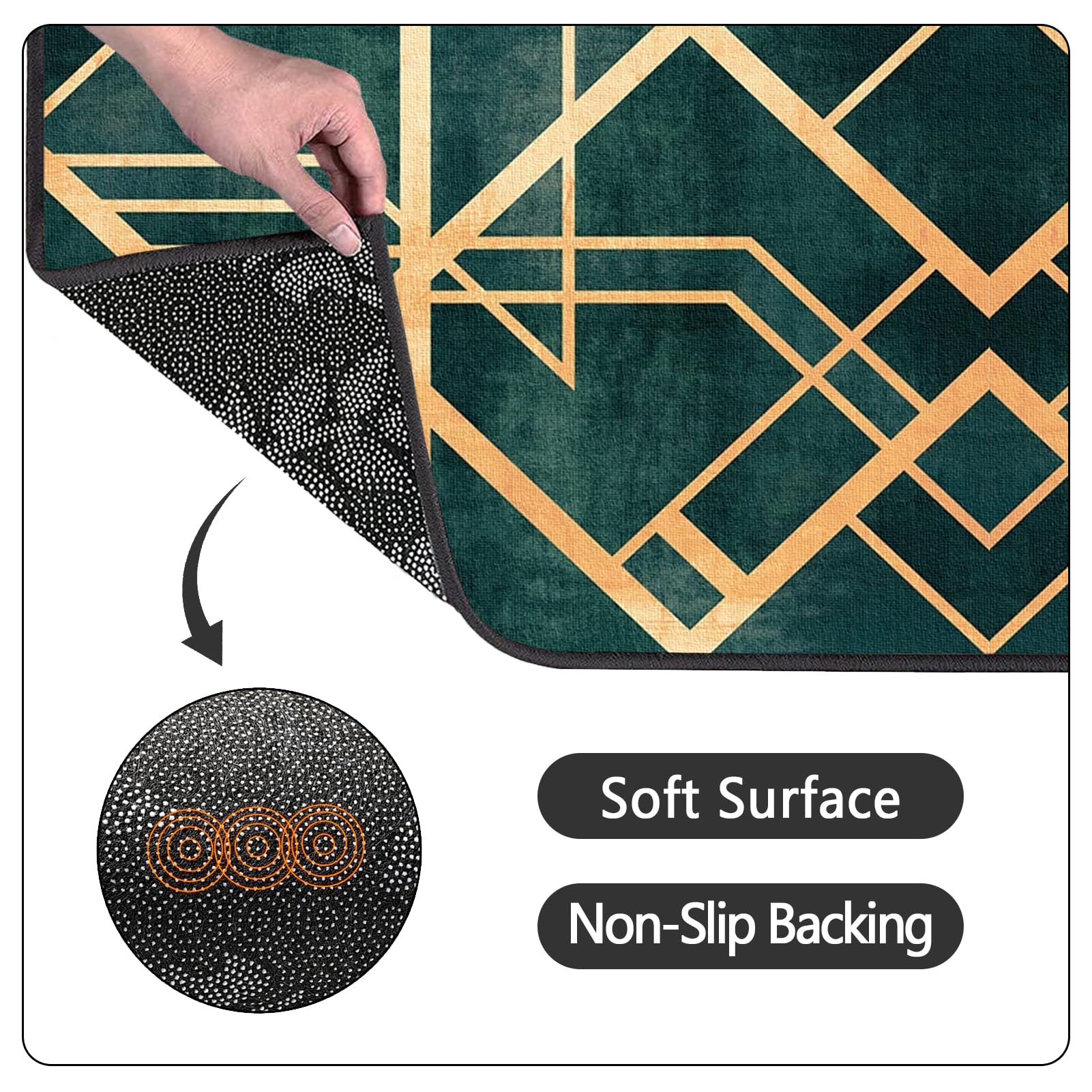 Tapis De AntidéRapant Rectangle Lavable Tapis Couloir Long Moderne Motifs Géométriques Moderne Design Tapis Cuisine avec Fond AntidéRapant Tapis d Salon Entree Interieur 90 x 150 cm