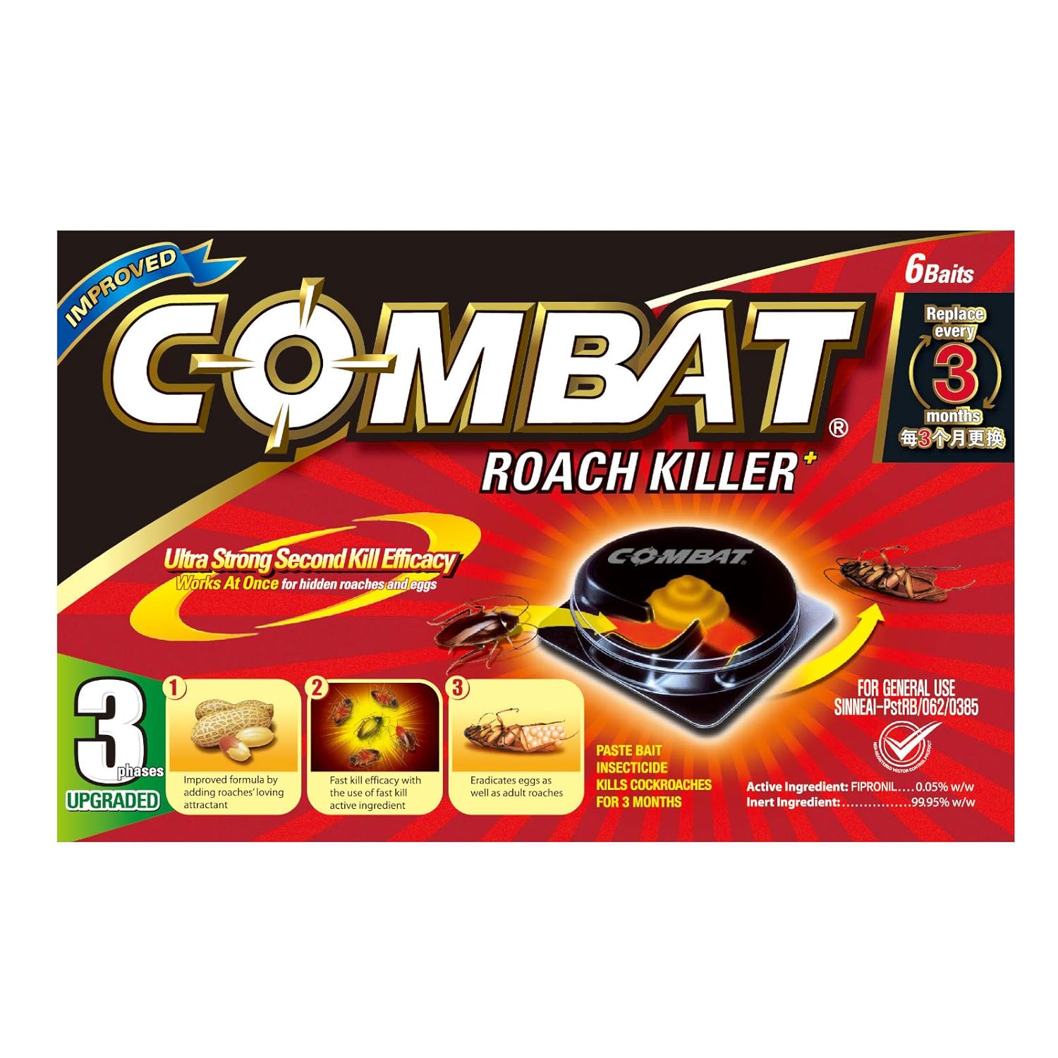 Combat Roach Killer Bait Stations, 6 count Amazon.sg Garden