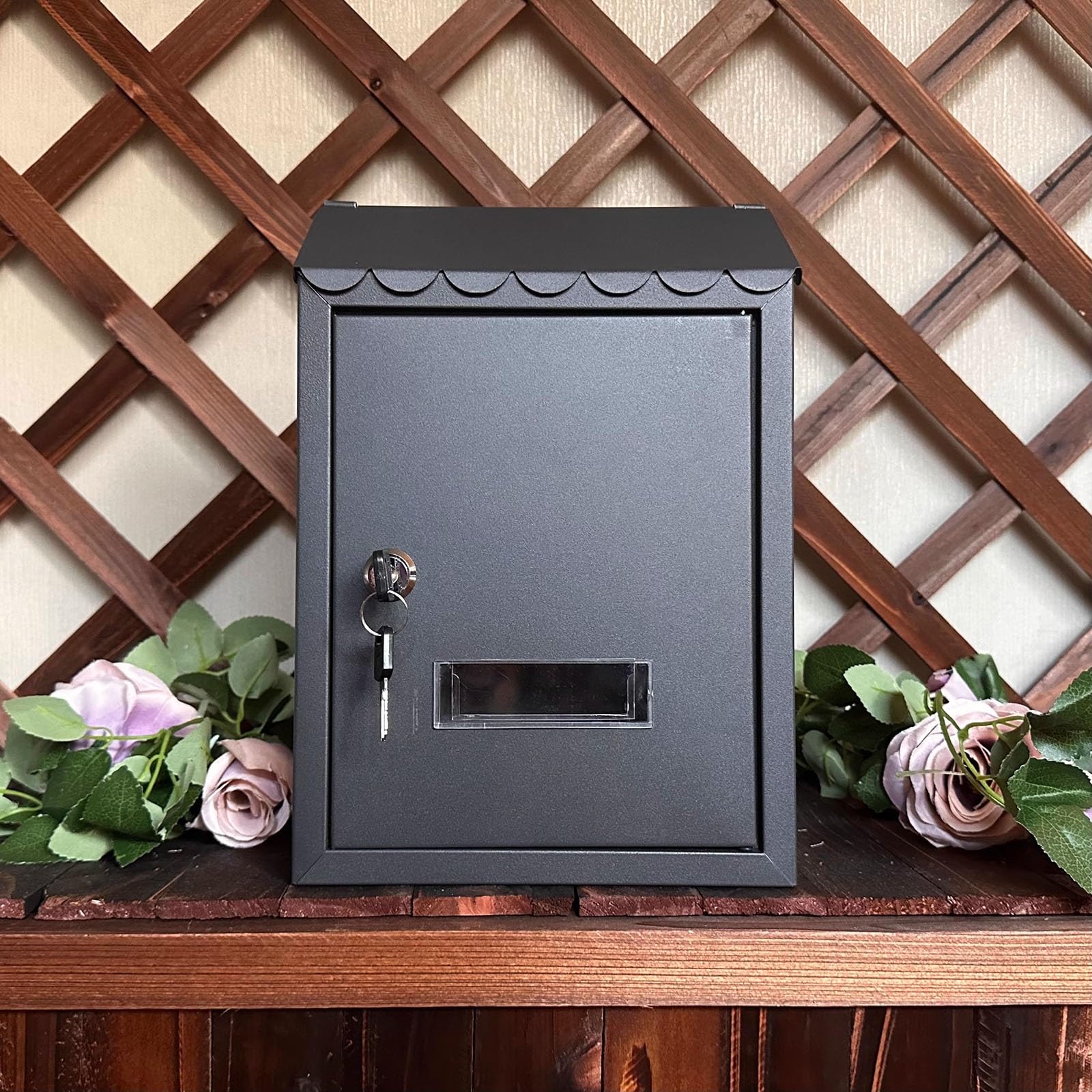 Email address, Wall Mounted Mailbox Suggestion Box, Modern and Simple Style, Suitable for Home Office School(Black)
