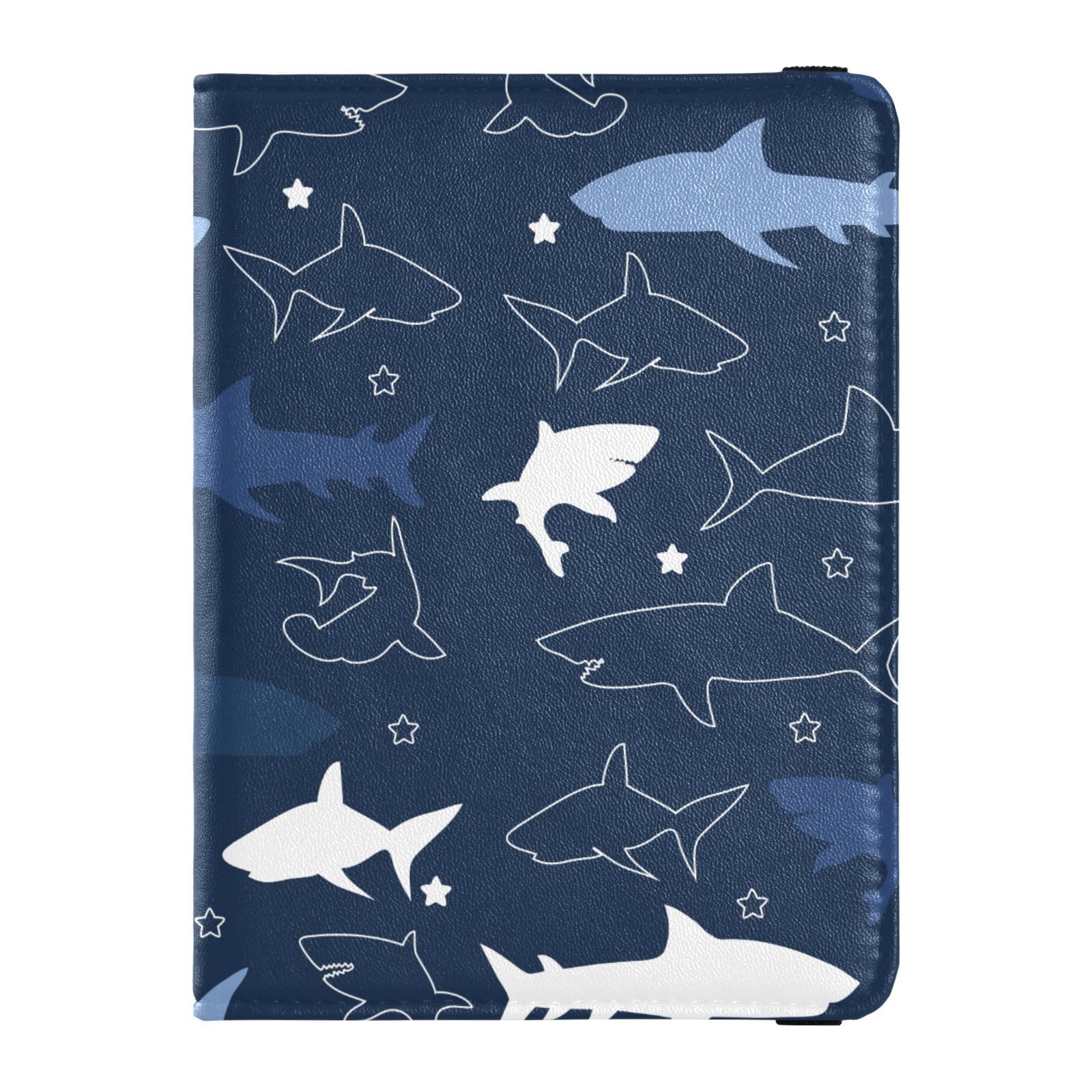 Sletend Passport Holder Shark Cartoon Passport Cover for Women Men,Travel Document Organizer Holder Accessories Boy Girl t personalized Passport
