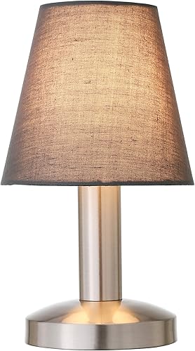 Miniatura 2 de Tienda Basics Lámpara de mesa con base de metal en forma de cono con bombilla LED, 5.5 x 5.5 x 9.7 pulgadas, níquel cepillado