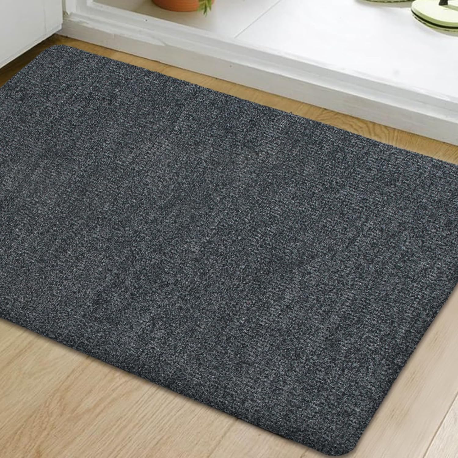 Doormats,Indoor/Outdoor Mat,36" x 24"Large Front Door Mat,Low Profile Rubber Entry Rug,Dirt Trapper&Absorbent Doormat for Back Door,Welcome Mat for Muddy Wet Shoes and Paws 24"x 36" Grey