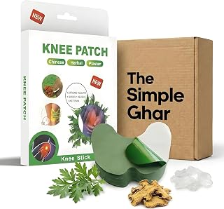 Knee Patch for Pain Relief | Wormwood Leaves, Dried Ginger, Camphor & Borneol Natural Herbal Pain Relief Sticker | 12-Hour Joint Pain Patch for Knee, Back, Neck & Shoulder Pain (Pack of 30)