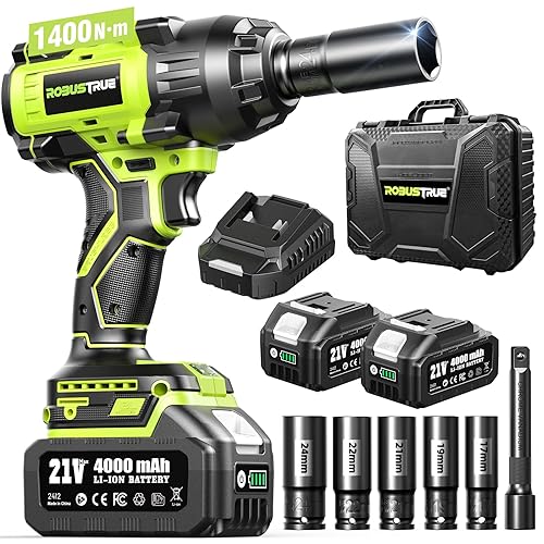 1400N.m (1032ft-lbs) Cordless Impact Wrench, 1/2 High Torque Brushless Impact