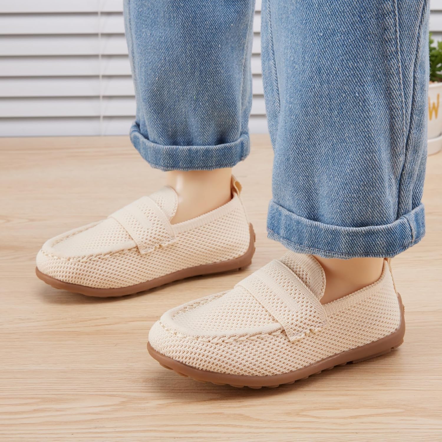 BMCiTYBM Toddler Boys Girls Loafers Comfortable Dressy Casual Knit Flats Lightweight Breathable Slip On Walking Shoes - Image 2