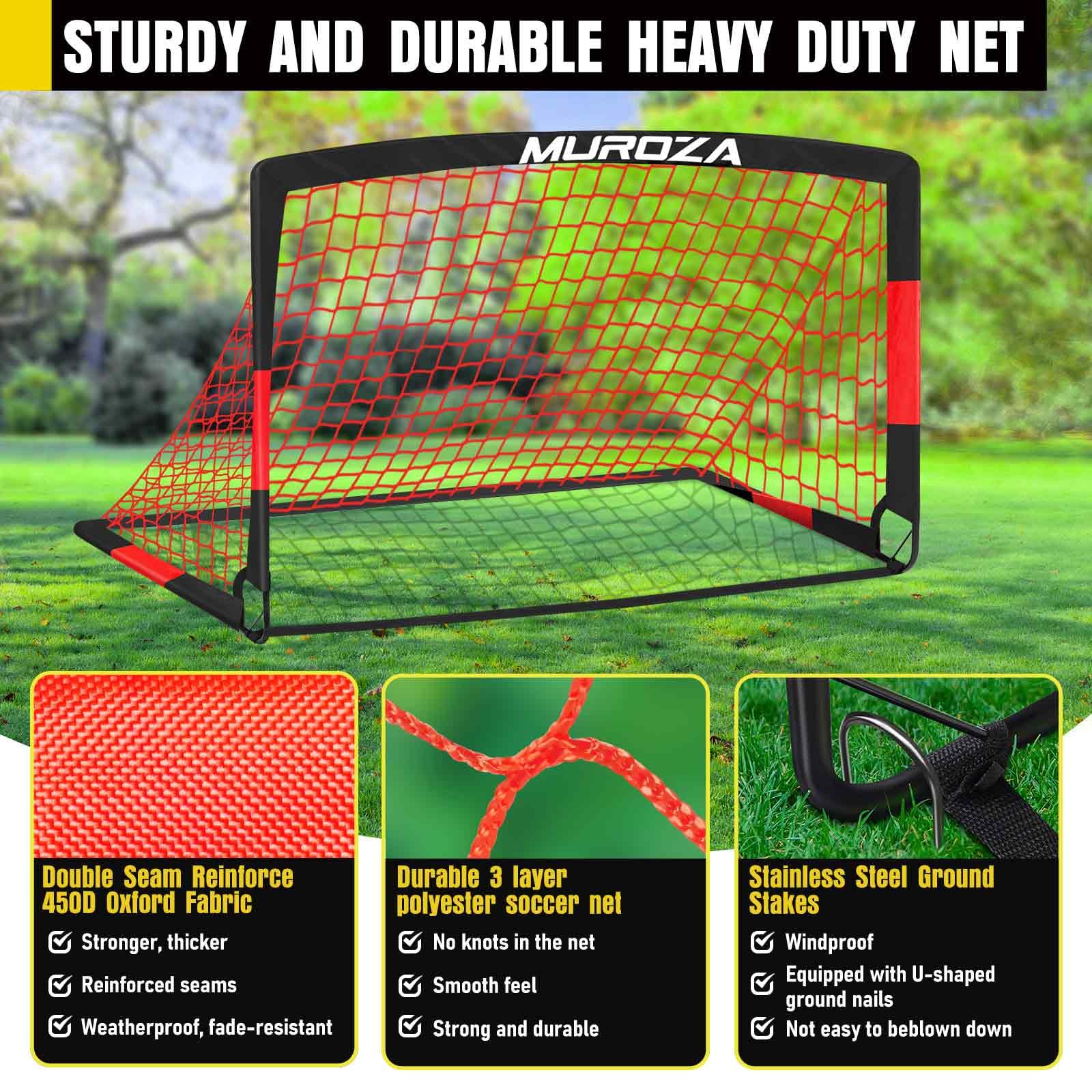 Soccer Goal, Kids Soccer Goals for Backyard Set, Pop Up Soccer Net view 3