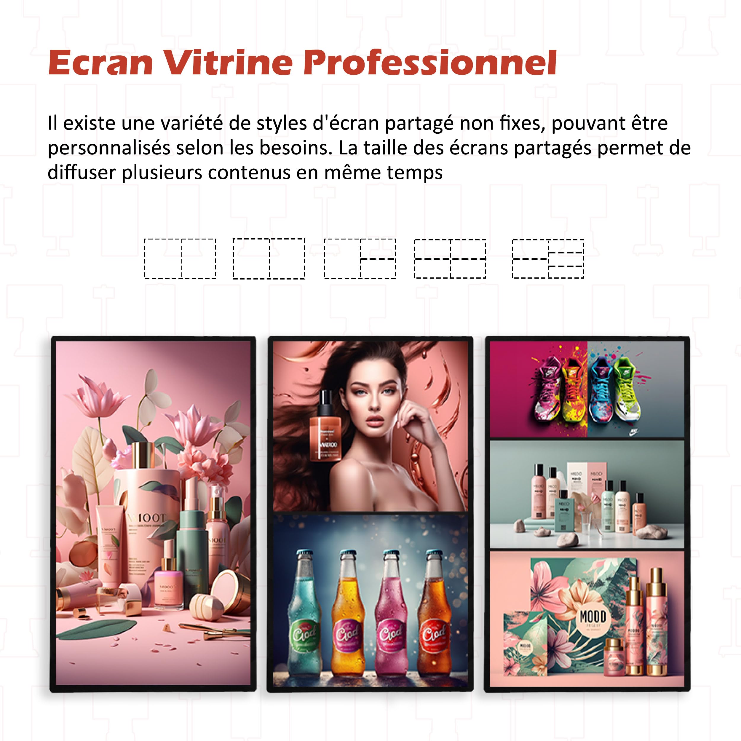 ADVUE Écran Vitrine 65" (165cm) Haute Luminosité 4000 Nits Professionnel - Affichage Dynamique Magasin Boutique Agence - Android Player WiFi Intégré - Usage 24/7 Full HD - Support Mural Inclus