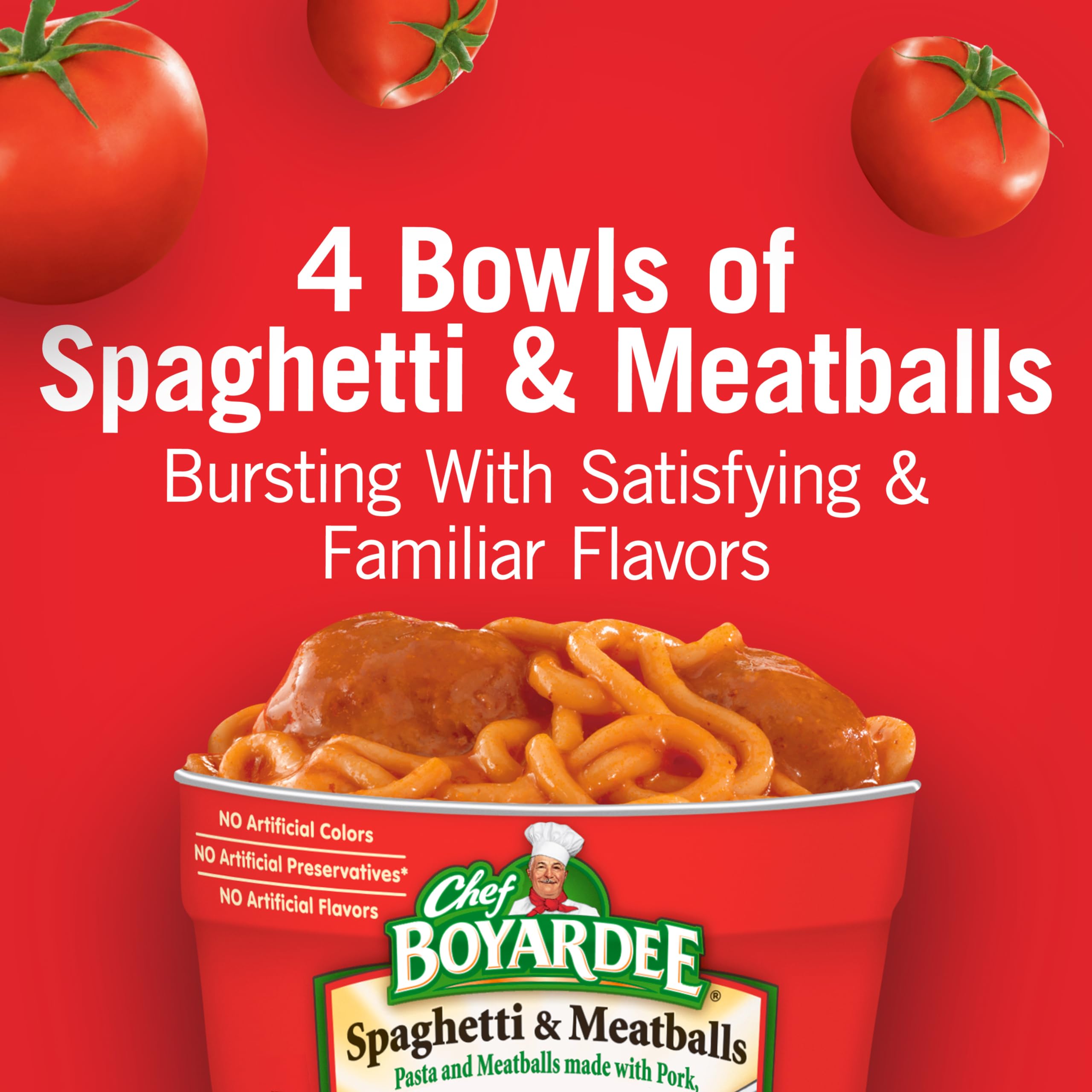 Chef Boyardee Spaghetti Meatballs Microwave Meal 7 5 oz 4-Count — view 4
