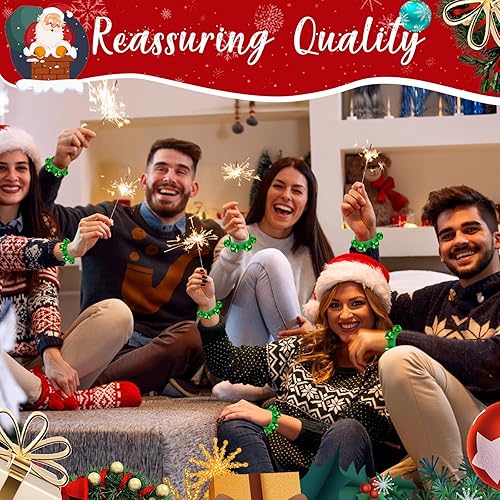 Miniatura 5 de LEIFIDE 20 unidades de muñequera de Navidad de campana, pulsera de campana agitadora, instrumentos musicales, campana ajustable para la escuela,