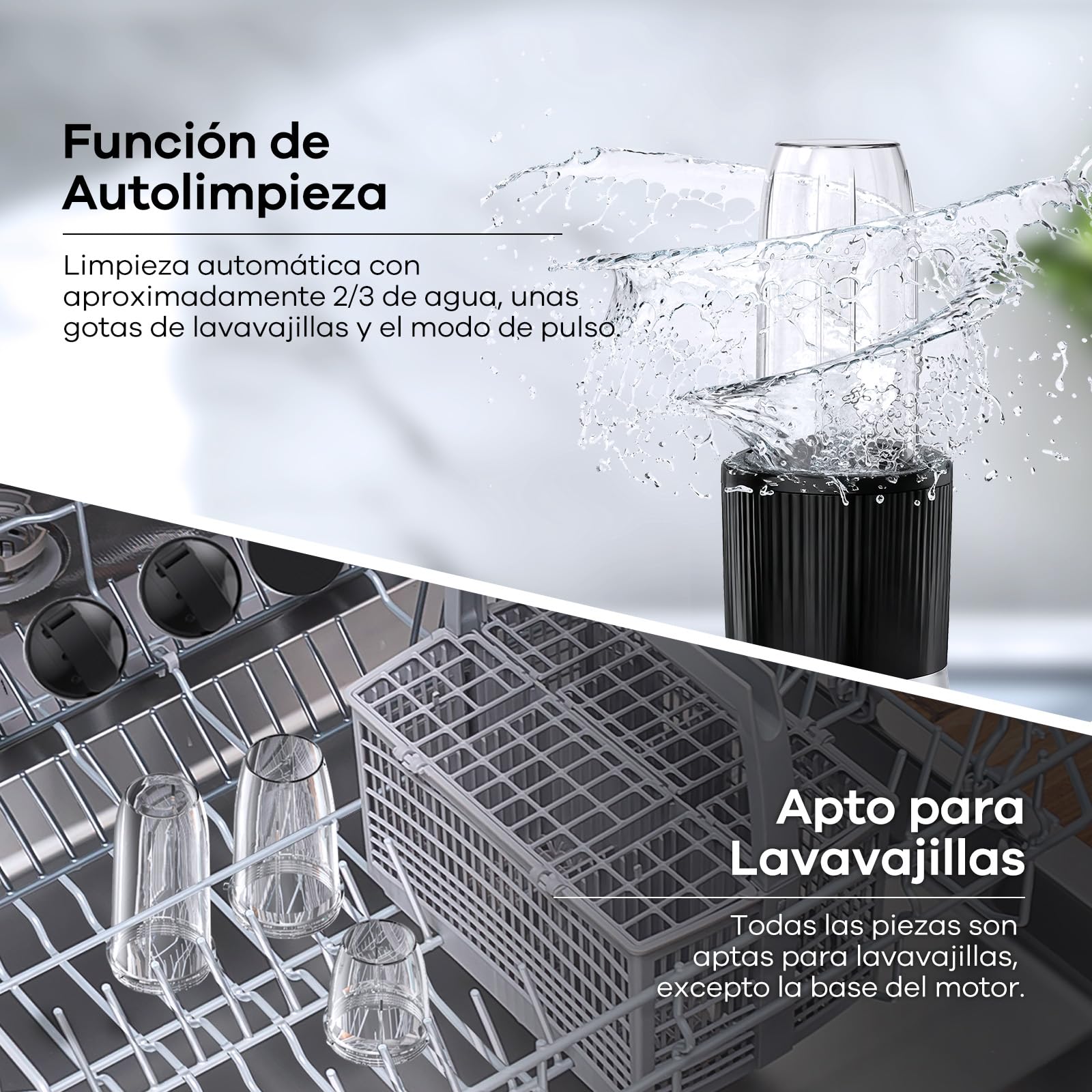 Ganiza Batidora de Vaso, Minilicuadorade 900 W, 25 000 RPM, 3 Vasos Tritan para Llevar (300 ml, 500 ml y 700 ml), 4 Cuchillas Asimétricas, para todo tipo de Batidos y Smoothies