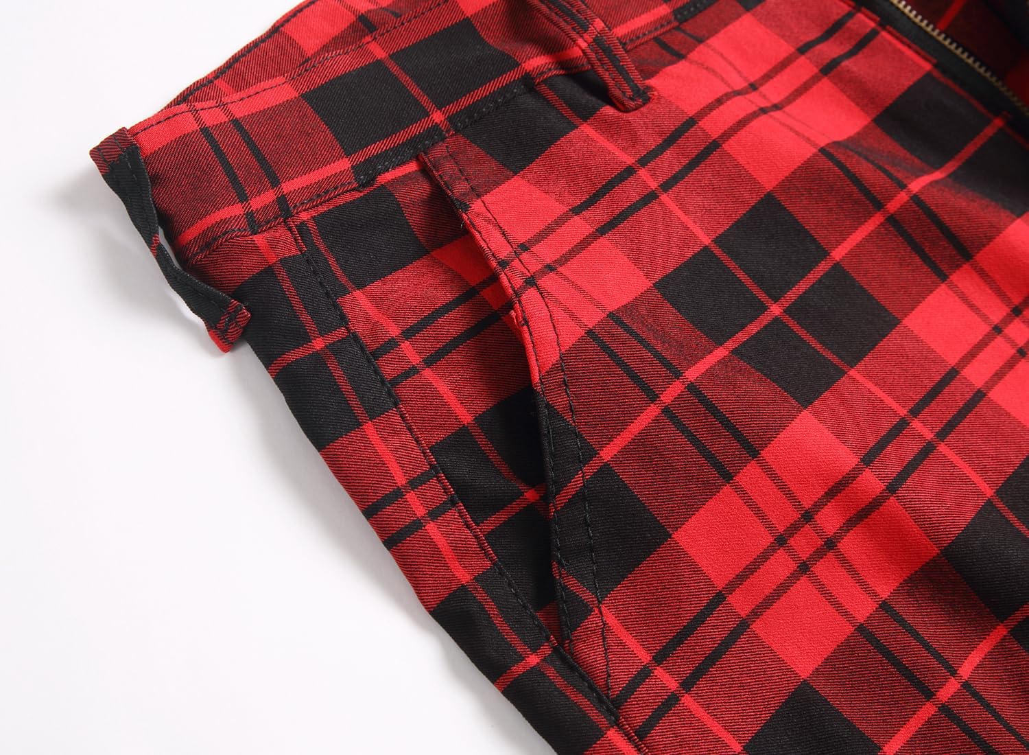 Plaid Shorts Men Classic Regular Fit Plaid Cargo Short Multi-Pocket Outdoor Shorts - Image 4