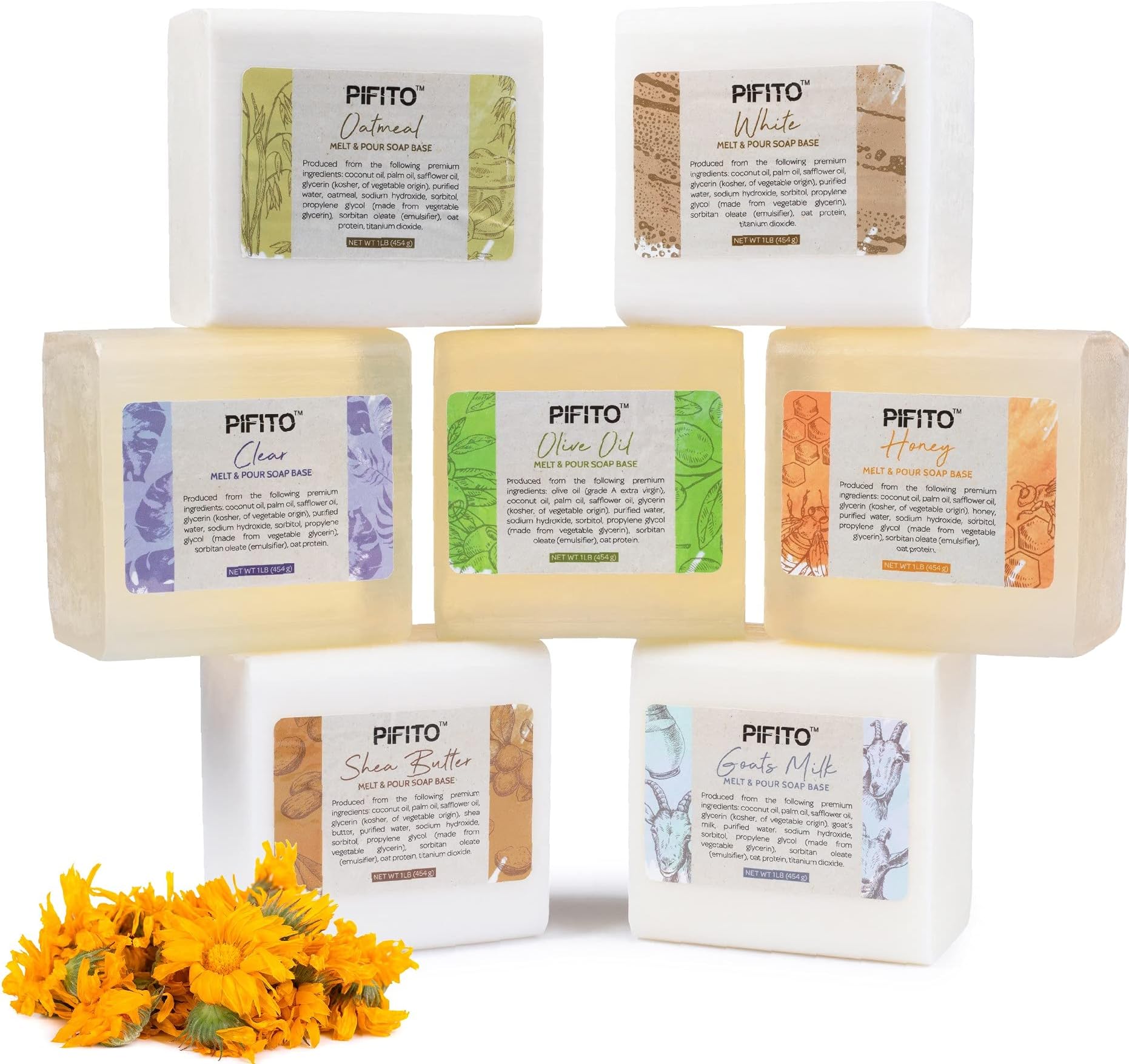 Pifito Melt and Pour Soap Base Sampler (7 lbs) │ Assortment