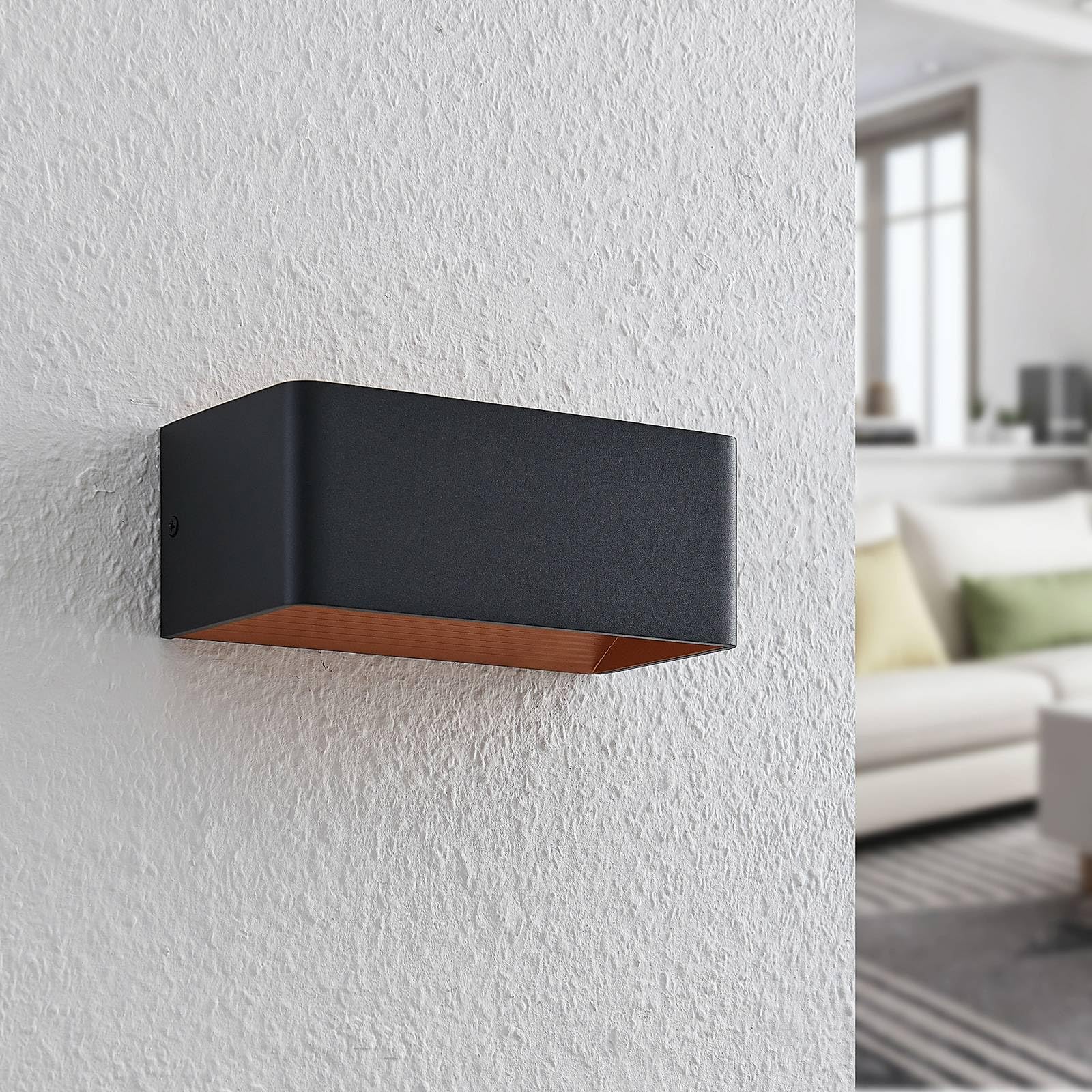 Arcchio LED Wandleuchte, Wandlampe Innen Karam (Modern) in Schwarz aus Aluminium (1 flammig) - Wandstrahler Wandbeleuchtung Schlafzimmer/Wohnzimmer Wohnzimmerleuchte