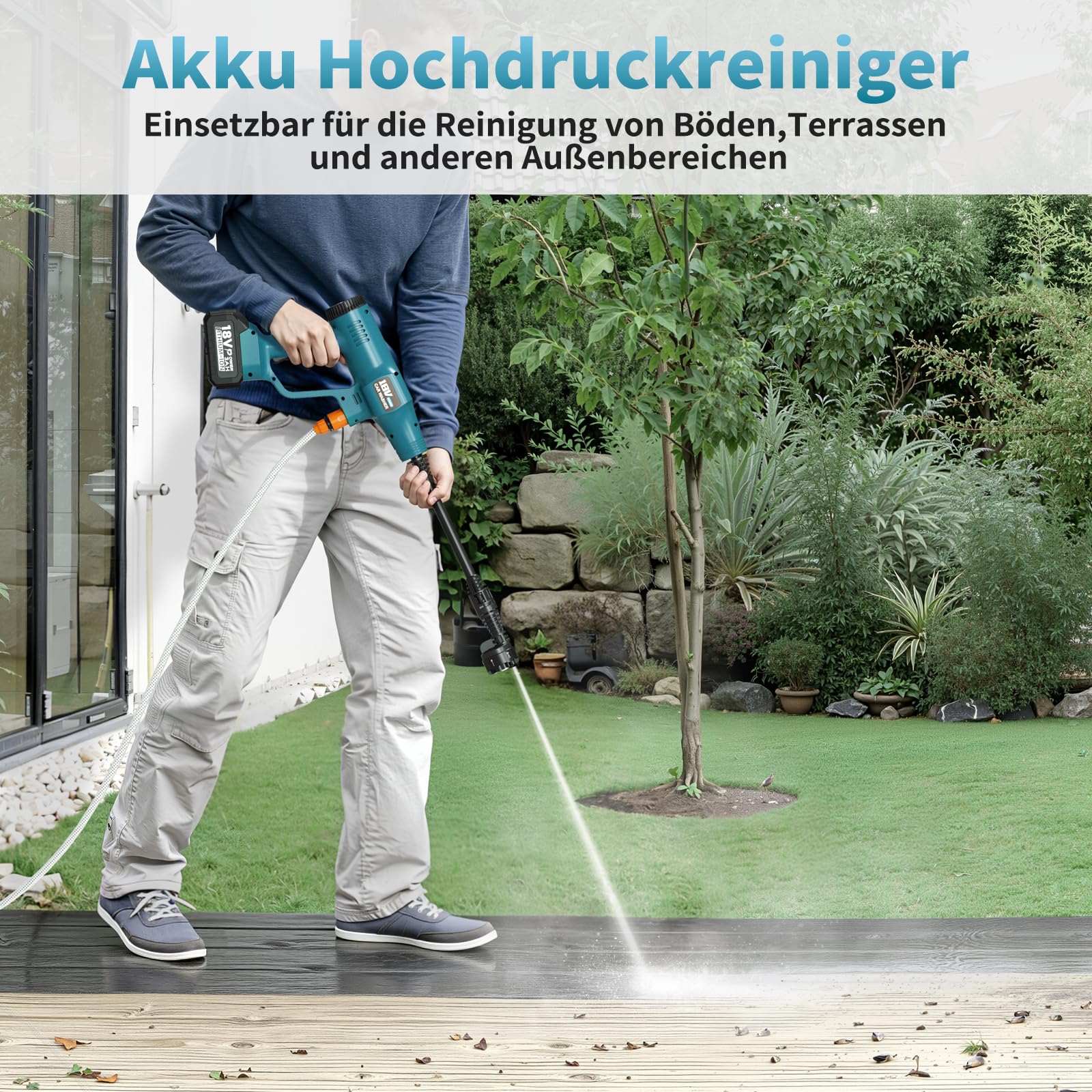 Akku-Druckreinigerpistole für Makita-18V-Akkus, Akku-Druckreiniger für Mobile Reinigung und Bewässerung (ohne Ladegerät und Akkus)