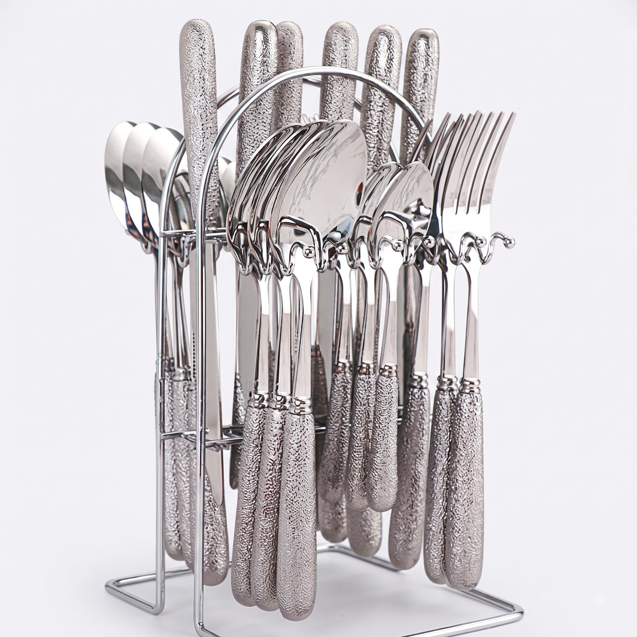 Artek Stainless Steel Cutlery Set - 24 Piece with Stand -8