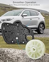 Vista 5 de 2 piezas de carrete de engranaje de tambor regulador de elevalunas compatible con Kia Optima 2016 2017 2018 2019 2020, reemplaza 82481D4000