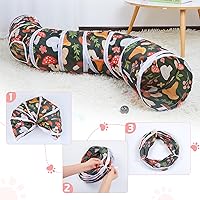 Vista 5 de Glittme Túnel para gatos, túneles para gatos de interior, cueva de gatos en forma de S con juguetes para gatos, tubos plegables para gatos y túneles