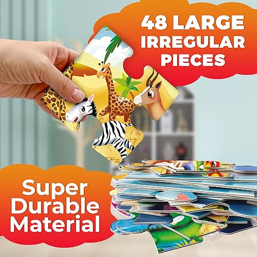 Miniatura 3 de QUOKKA - Rompecabezas gigantes de suelo para niños de 3 a 5 años  2 x 3 pies, rompecabezas de 48 piezas para niños de 4 a 8 años  Juguetes