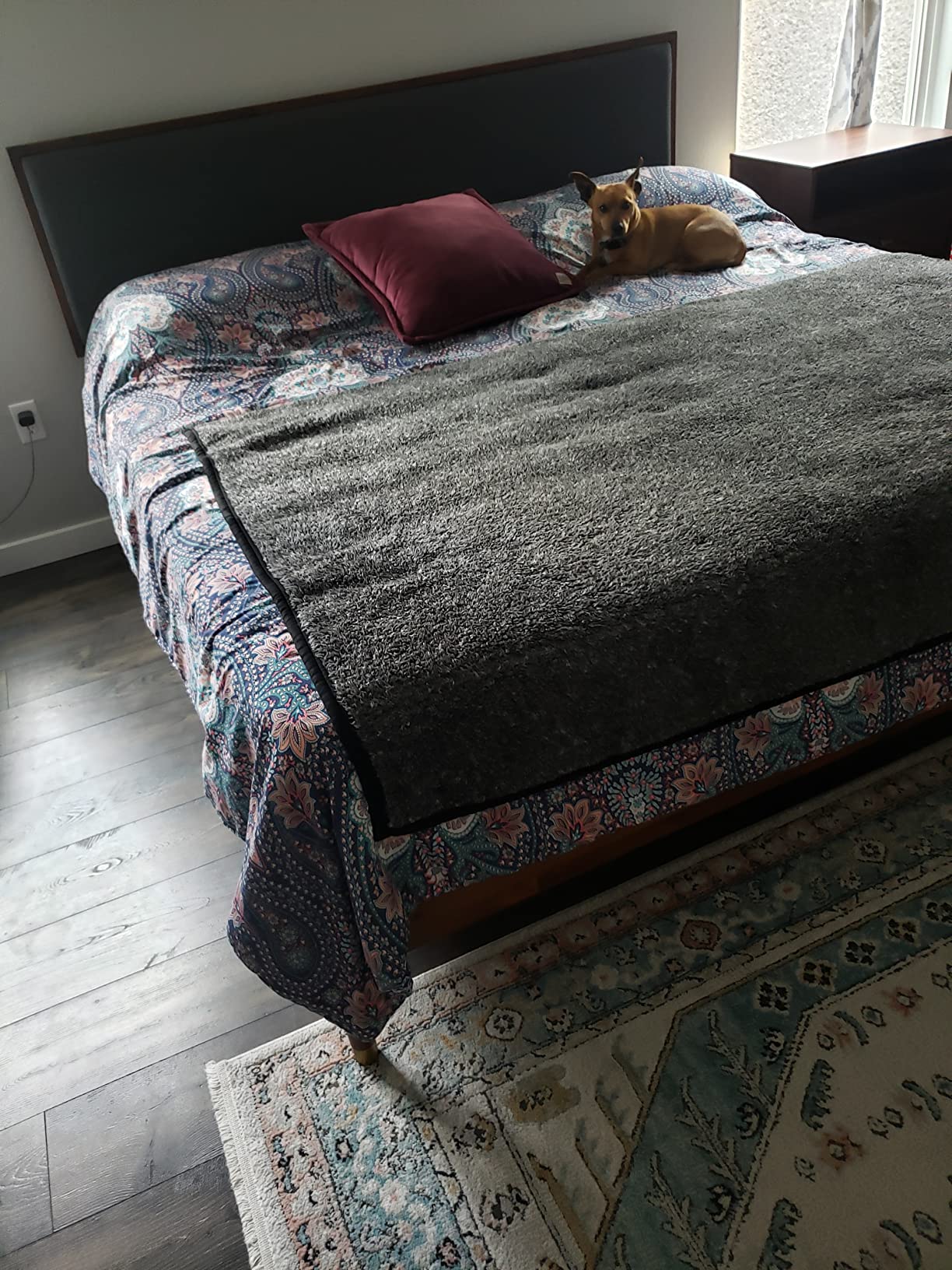 36/mo Finance ZINUS Raymond Wood Platform Bed Frame with Adjustable Wood Headboard / Solid