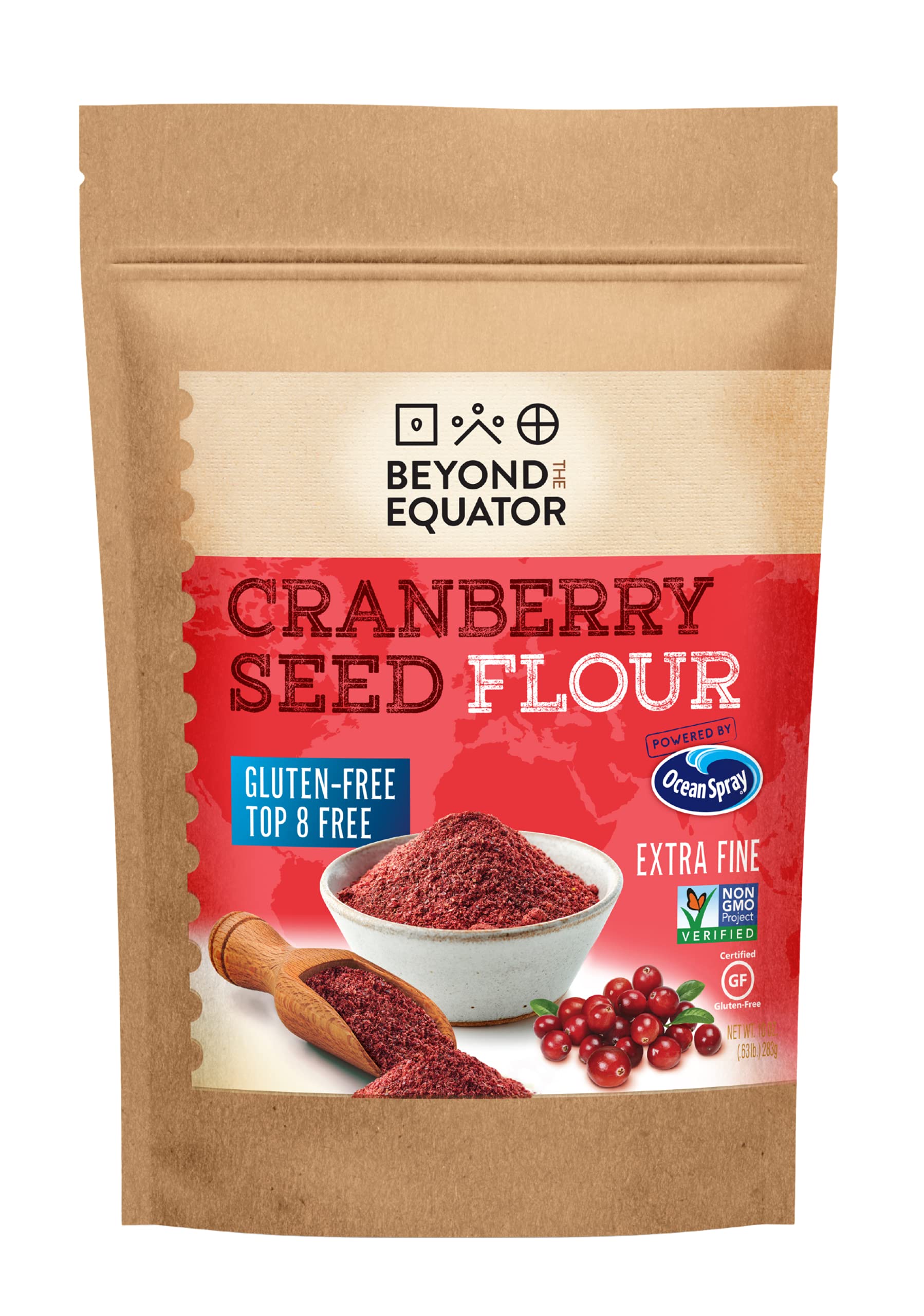 BEYOND THE EQUATOR Organic Cranberry Seed Flour No Peanuts, No Tree