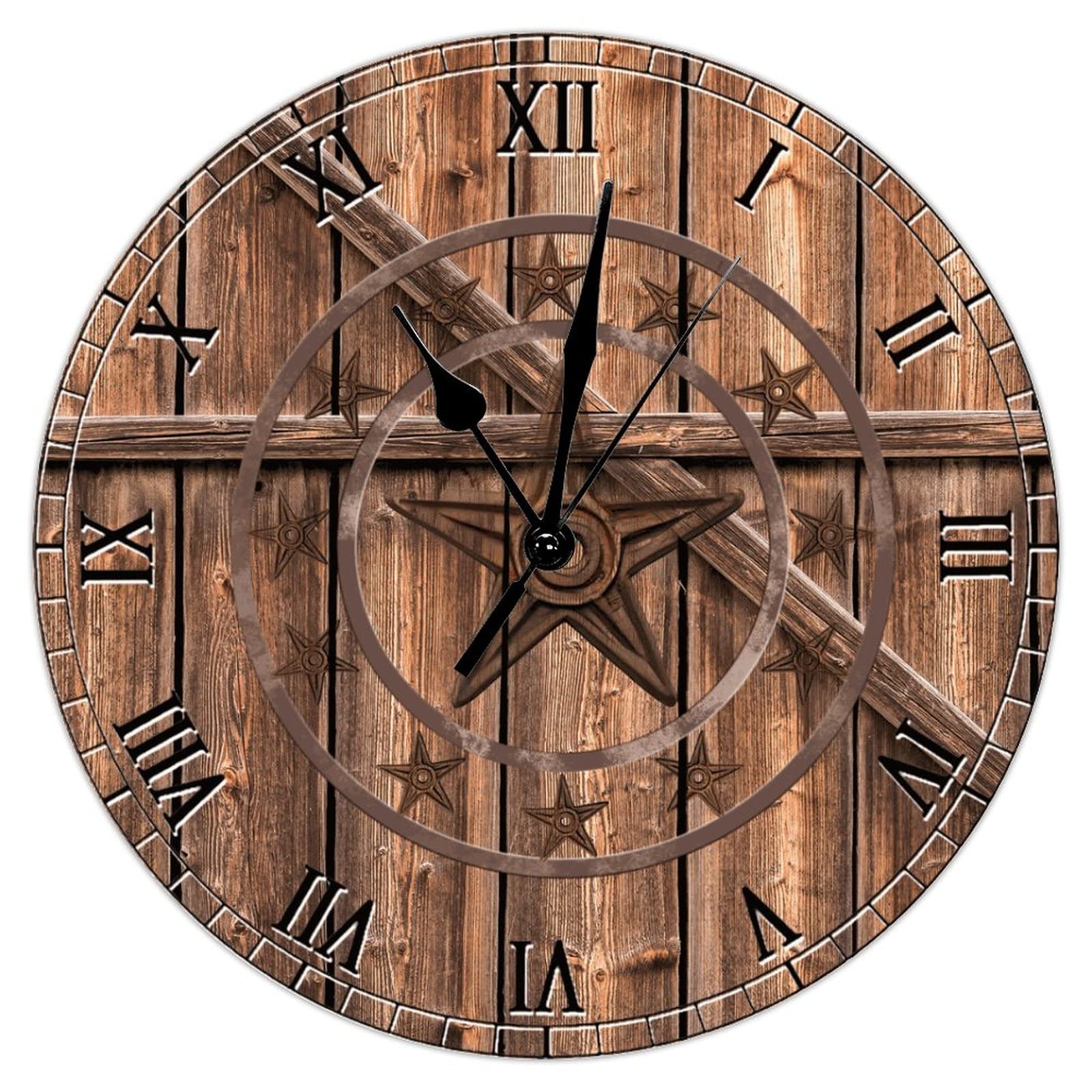 Horloge murale en bois vintage pour cuisine et salon