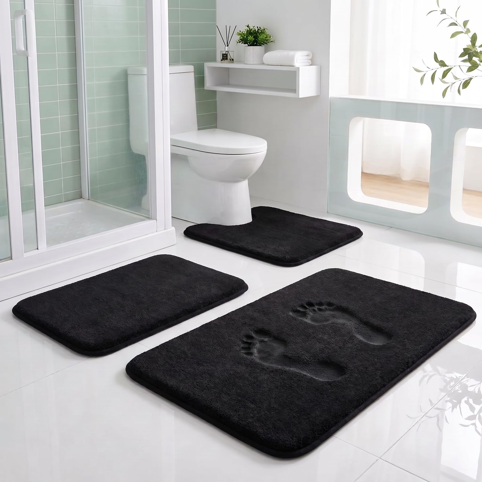 RUN HELIX Memory Foam Bath Mats 3 Piece