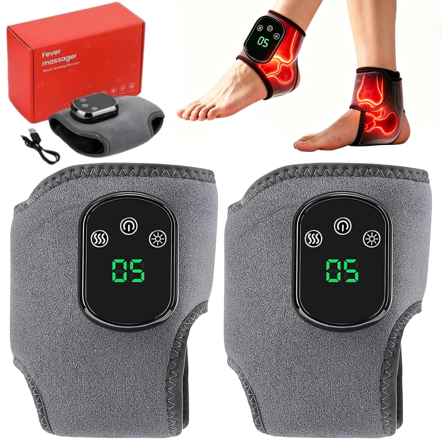 Masajeador De Pies, Masajeador, Masajeador Piernas, Masajeado-r De Pies 3 En 1, 3 Modos, 5 Niveles De Calor, Masajeado-r De Pie-s EléCtrico Recargable Y PortáTil Ajustable Para TensióN Y Fatiga