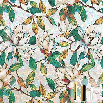Kromapolis Window Privacy Film, Stained Glass Sticker, 17.5" x 78.7"