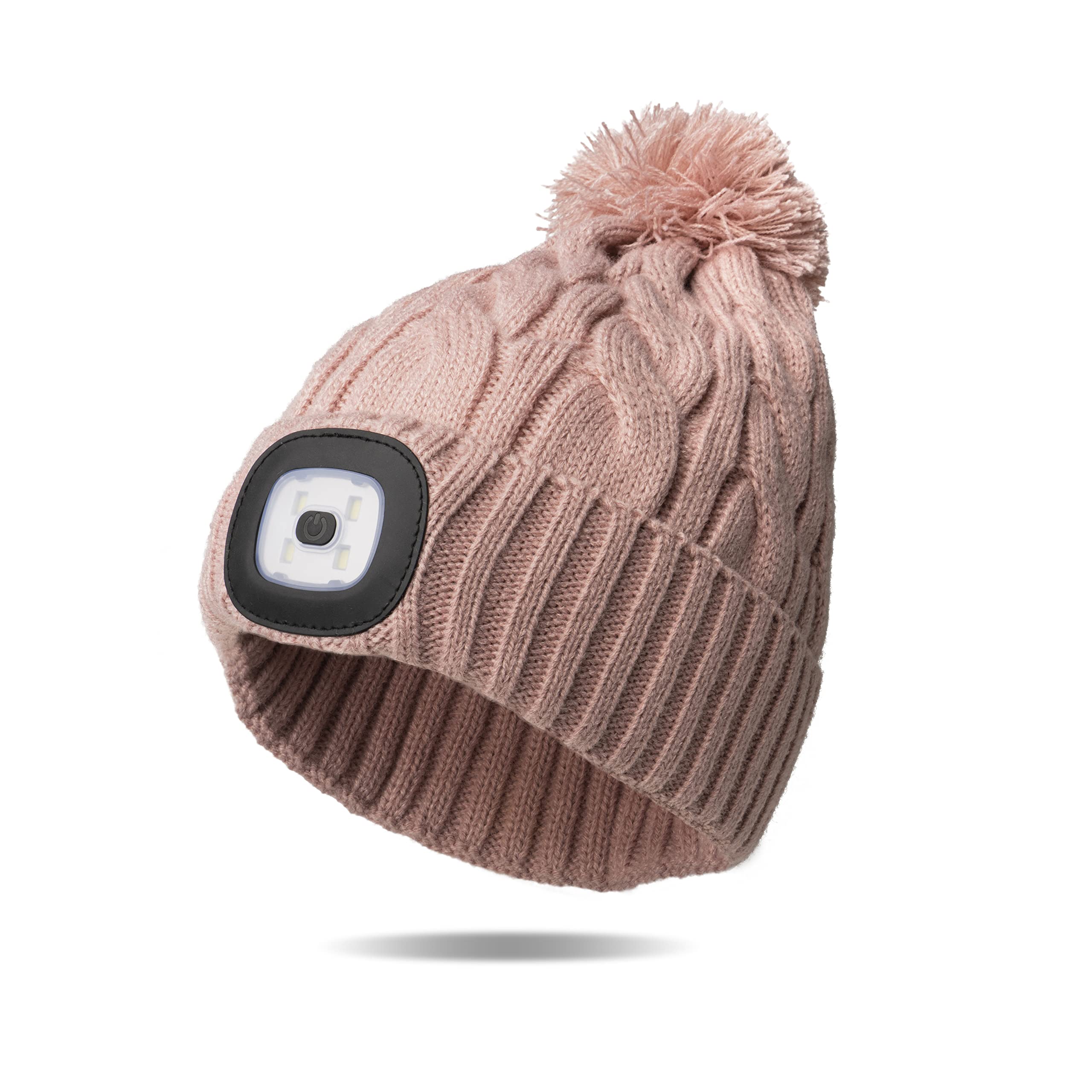 Classic Rechargeable LED Warm Knit Beanie Head Light Hat Headlamp for Outdoor Activities