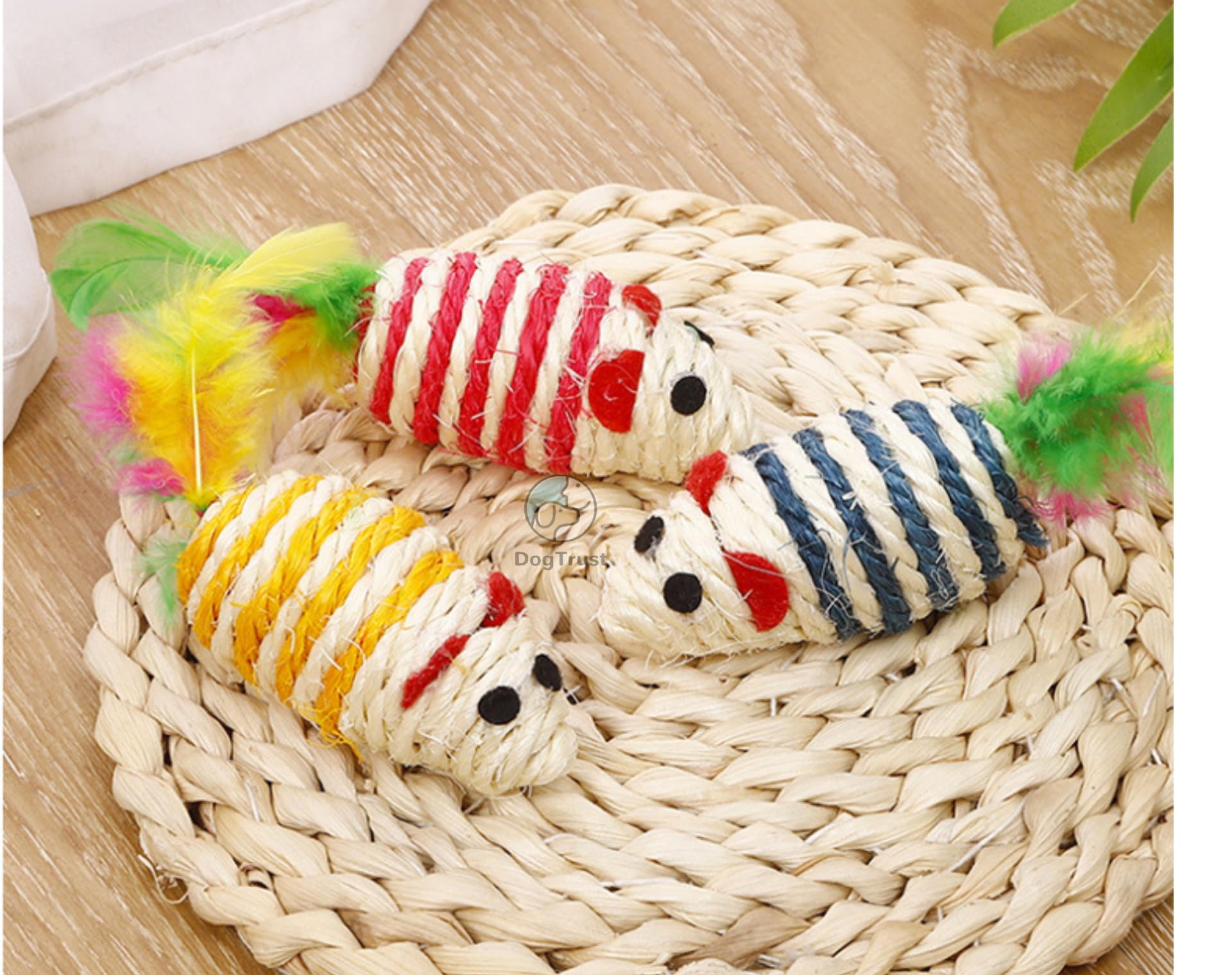 Dog Trust Mice Toy Sisal Rope Scratch Board Cat I Scratcher Toy for Cats, Kitten, Interactive Cat Toy with Hanging Rope I Cat Toy (B0C78CNKJ5) Amazon Price History, Amazon Price Tracker
