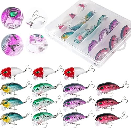 Goture Señuelos de pesca, cebos duros para trucha lubina, agua dulce y salada, cebos de manivela para pesca de lubina, señuelos de pesca de lubina