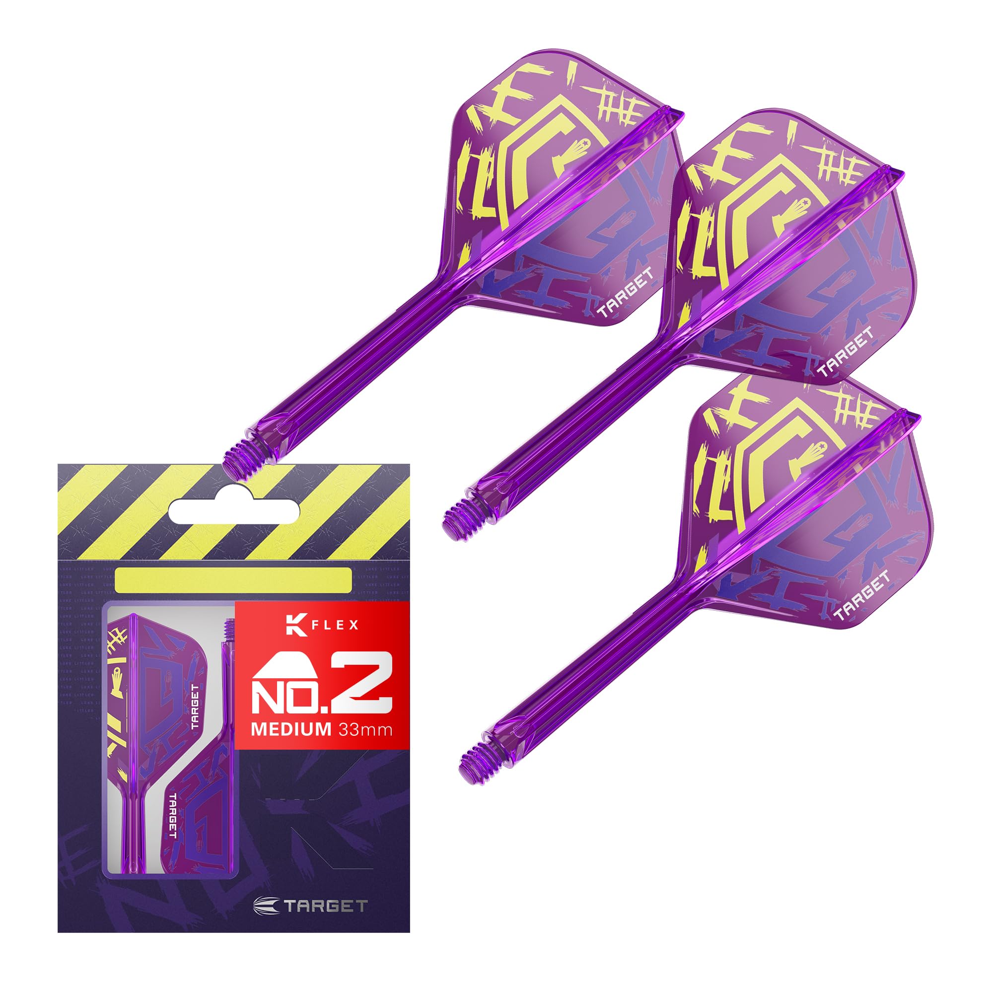 TARGET Darts Player Edition K Flex Flights and Shaft System | Pack of 3 Kflex All in One Flights, Player Edition Darts Accessories | K-Flex Dart Stem Short/Intermediate/Medium