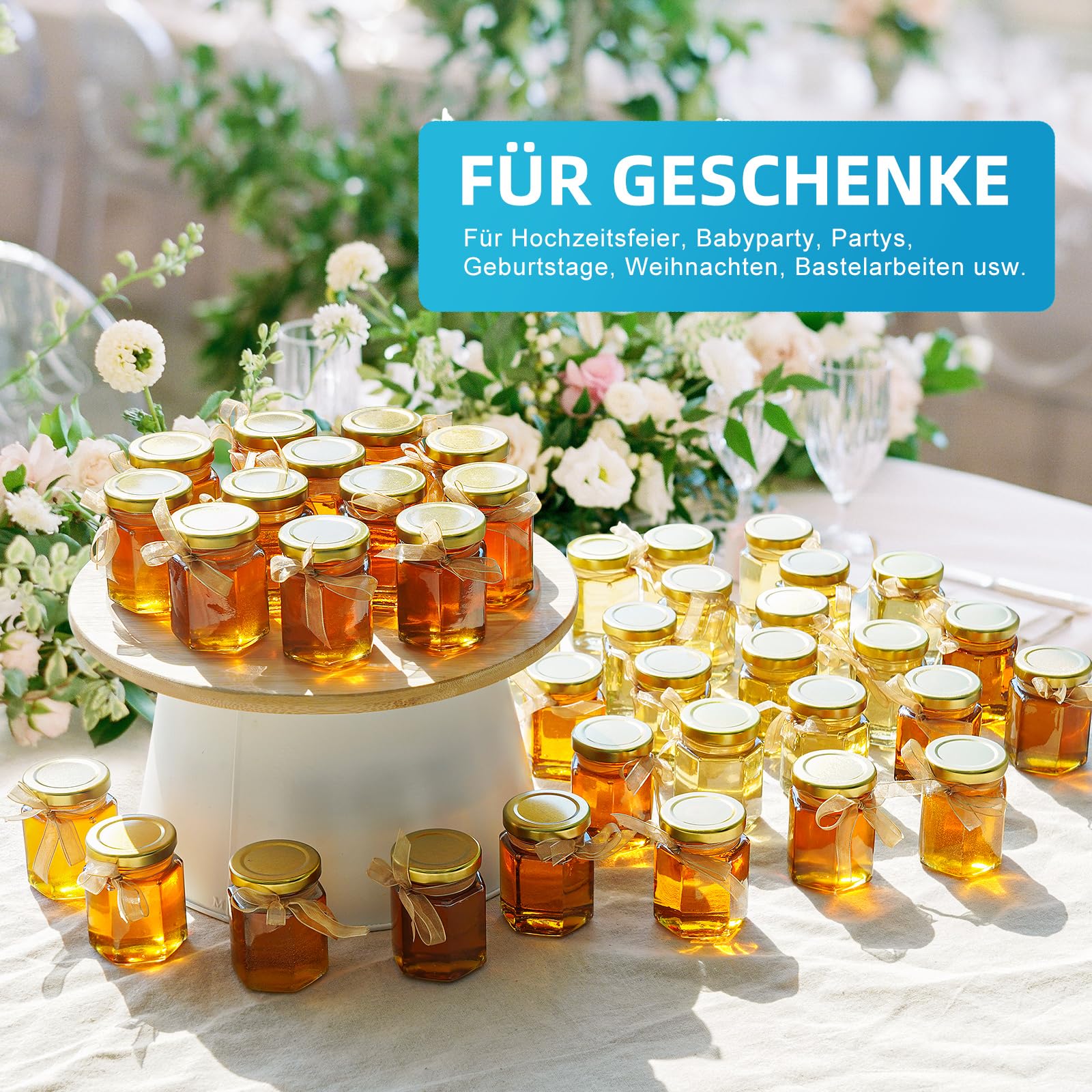Absovetu Marmeladengläser 100 ml, Einmachgläser mit Schraubdeckel, 40 Stück