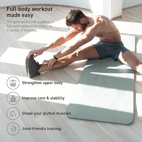 Miniatura 5 de Alfombrilla de yoga antideslizante gruesa de alta calidad, extra cómoda, para entrenamientos en casa, pilates, estiramientos y gimnasio, espuma NBR