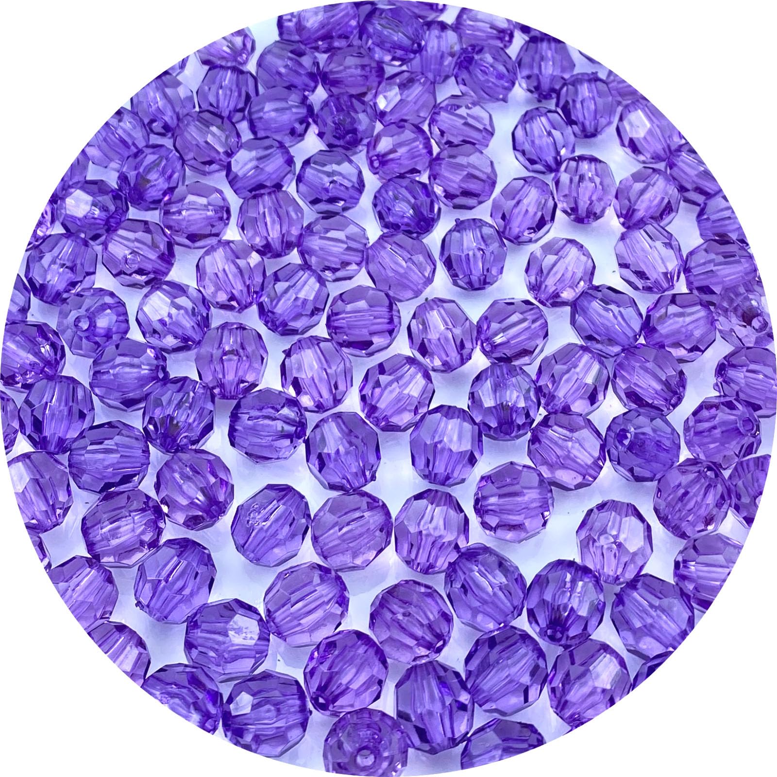 Jmassyang 200 Pieces 10mm Acrylic Round Faceted Beads Loose Crystal Plastic Spacer Beads Colorful with Hole for Jewelry Making DIY Bracelet Necklace