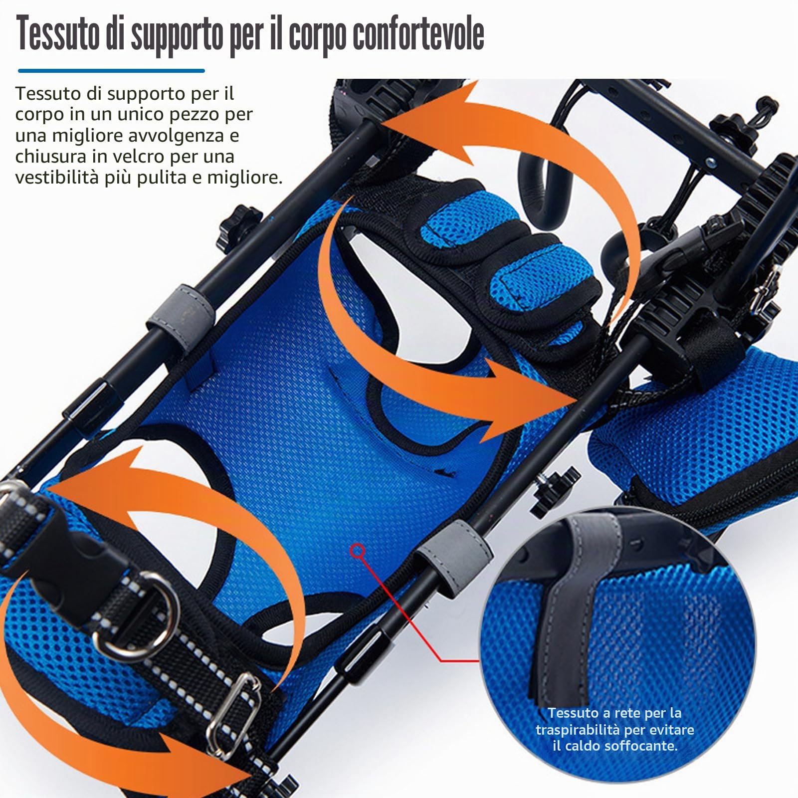 Sedia a rotelle per cani per le gambe posteriori, supporta la guarigione, regolabile 2 ruote, passeggino per cani e sedia a rotelle per piccoli feriti, disabili, paralizzati o sulle zampe