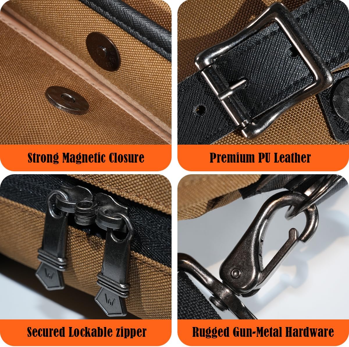 WELKINLAND 17-Inch Laptop Briefcases for Men, 4-Compartments Business Briefcase for Men, 13Pockets Laptop Messenger & Shoulder Bags, Expandable Briefcases For Man, Compact Mens Messenger Bags For Work - Image 9