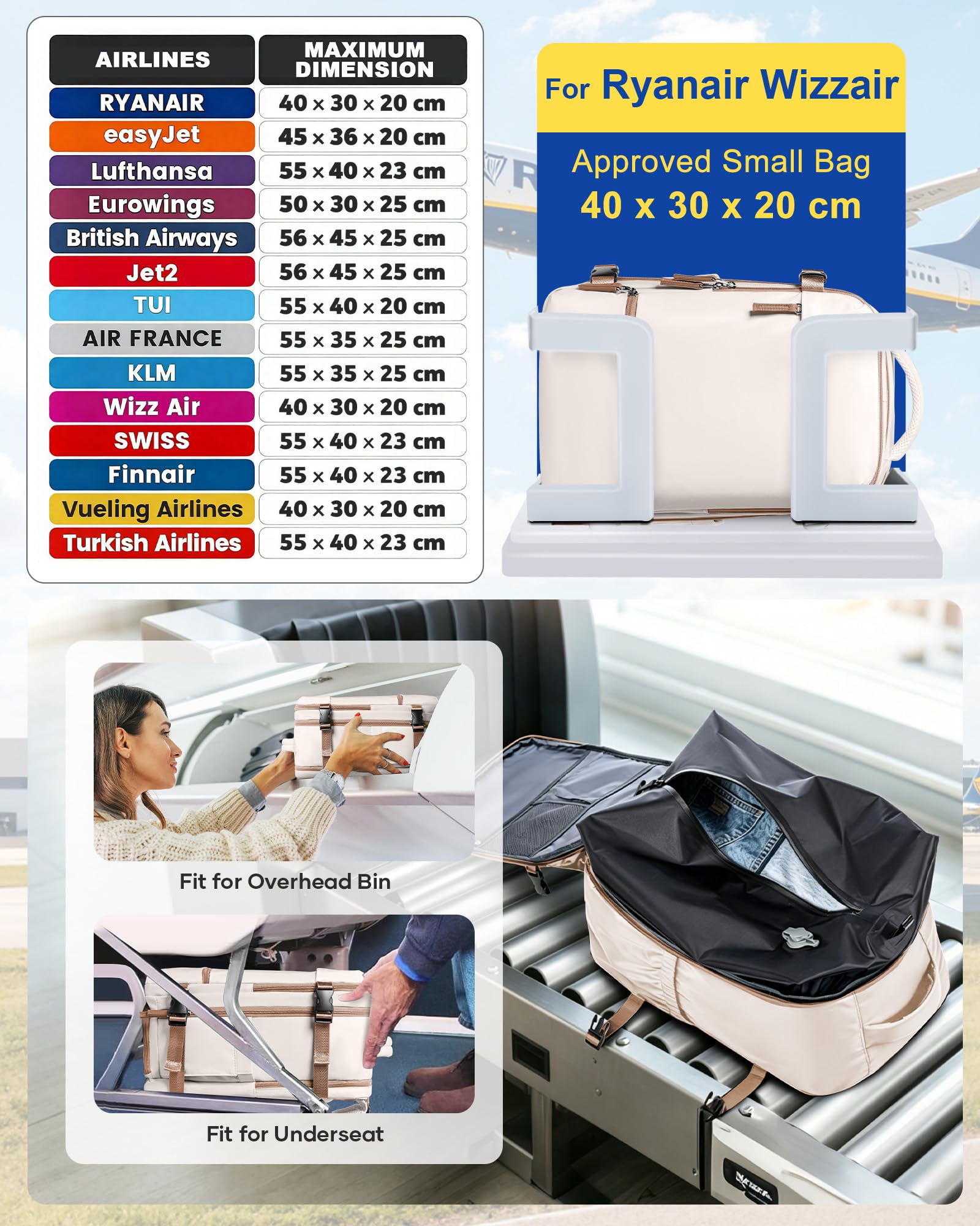 SZLX Plecak Próżniowy Z Pompką Bagaż Podręczny Dla Kobiet, Plecak Z Poduszką i Systemem Próżniowym Do Podróży, Plecak Podróżny Ryanair W Rozmiarze Kabinowym Wodoodporna Walizka Próżniowa Dla Mężczyzn
