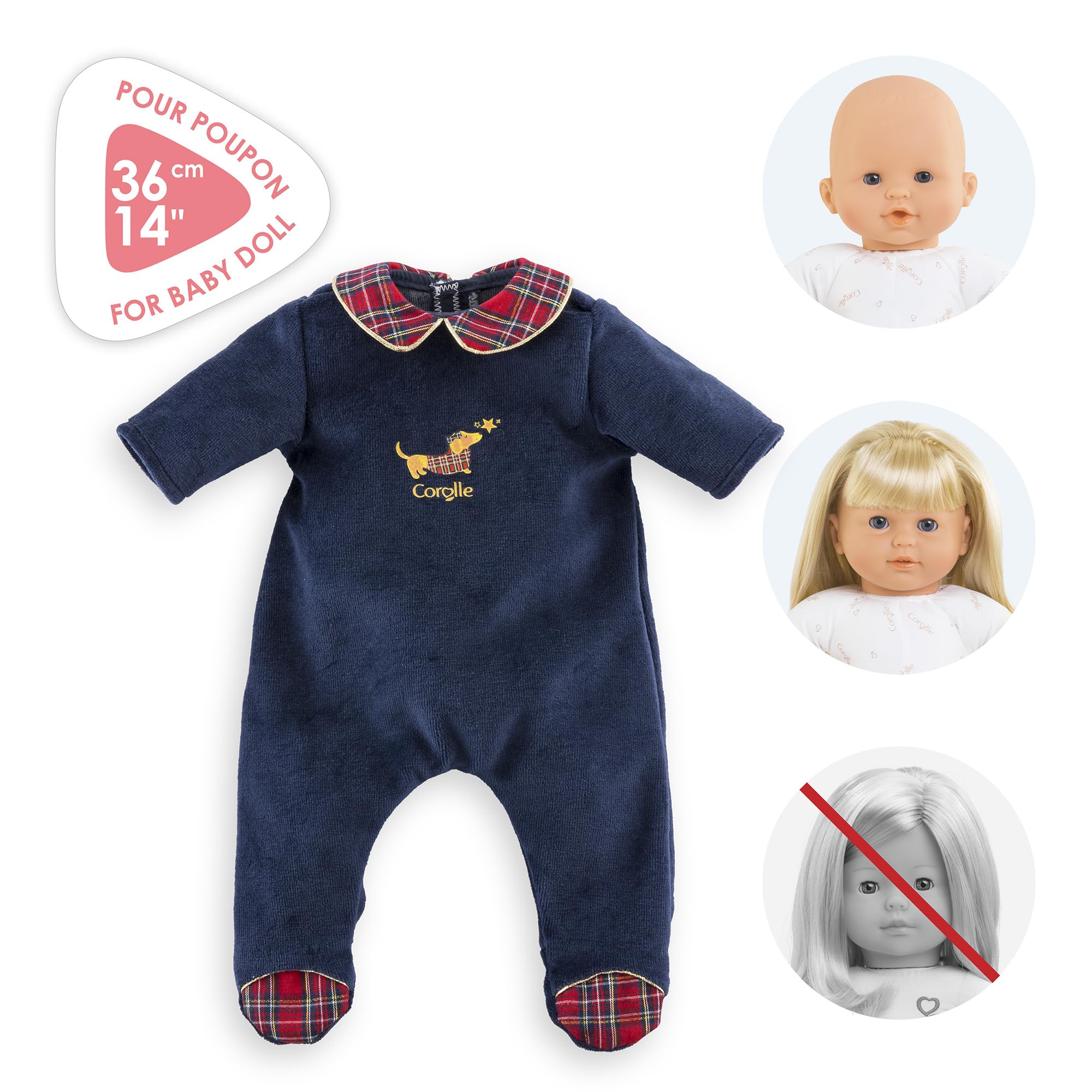 Corolle - Pyjama, Corolle en Fêtes, vêtement, pour Poupon 36cm, dès 2 Ans, 9000141750