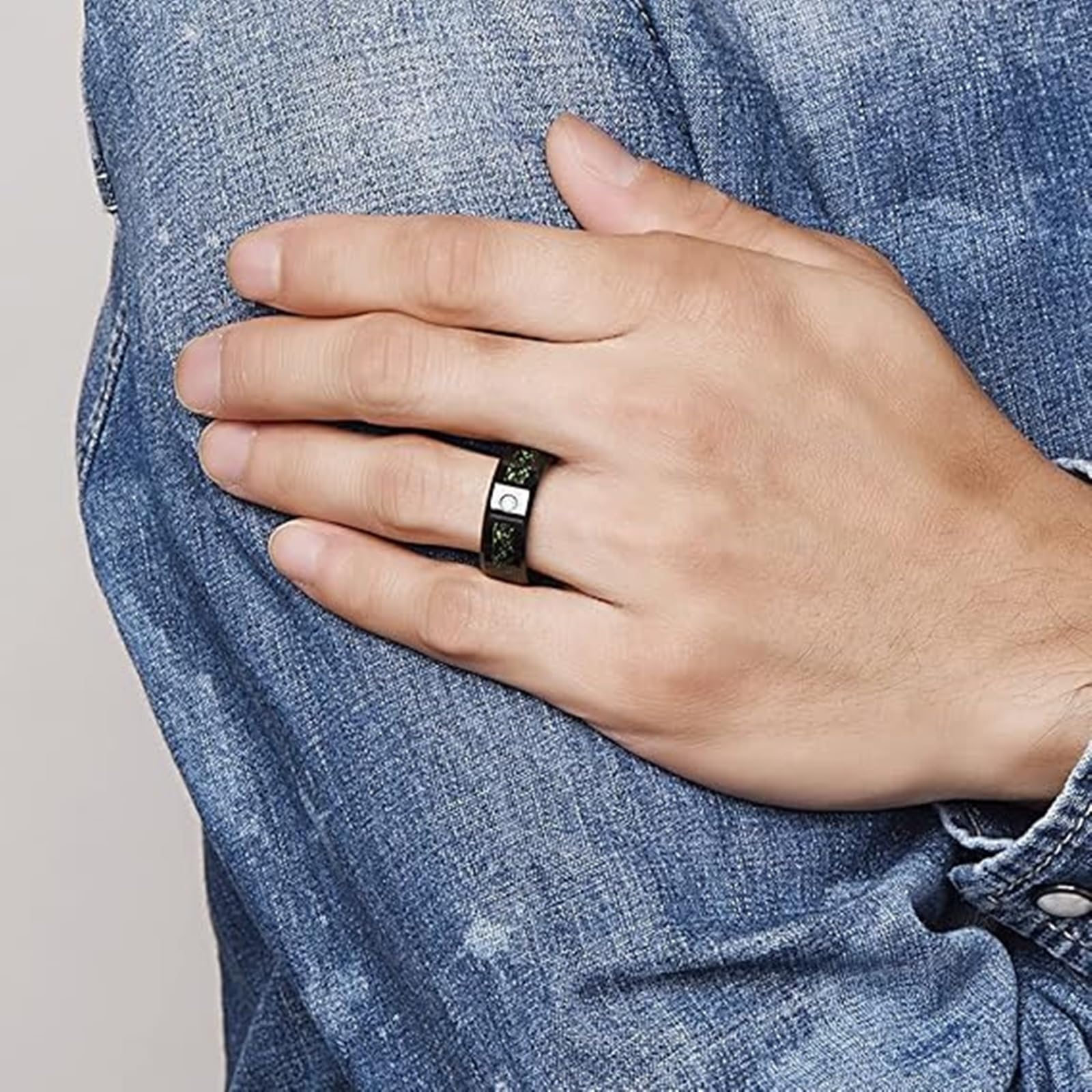 Anillo de Tungsteno para Hombre 8 mm, Anillos Grabado Personalizado 14 a 30