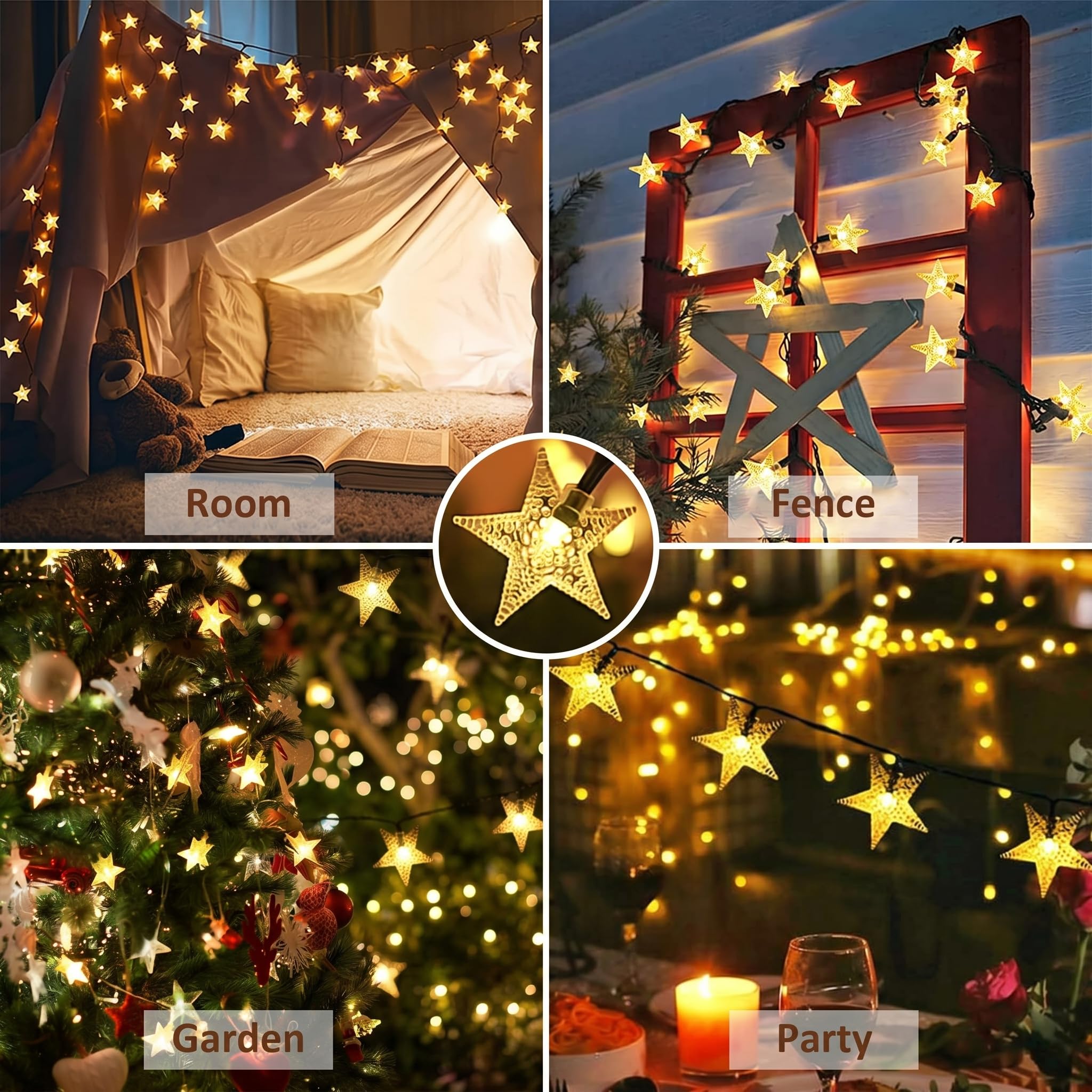 Twinkle - Guirnalda de luces solares impermeables para exteriores, 39 pies, 100 LED con 8 modos de iluminación para Navidad, Halloween, boda, fiesta, árbol, jardín (blanco cálido)