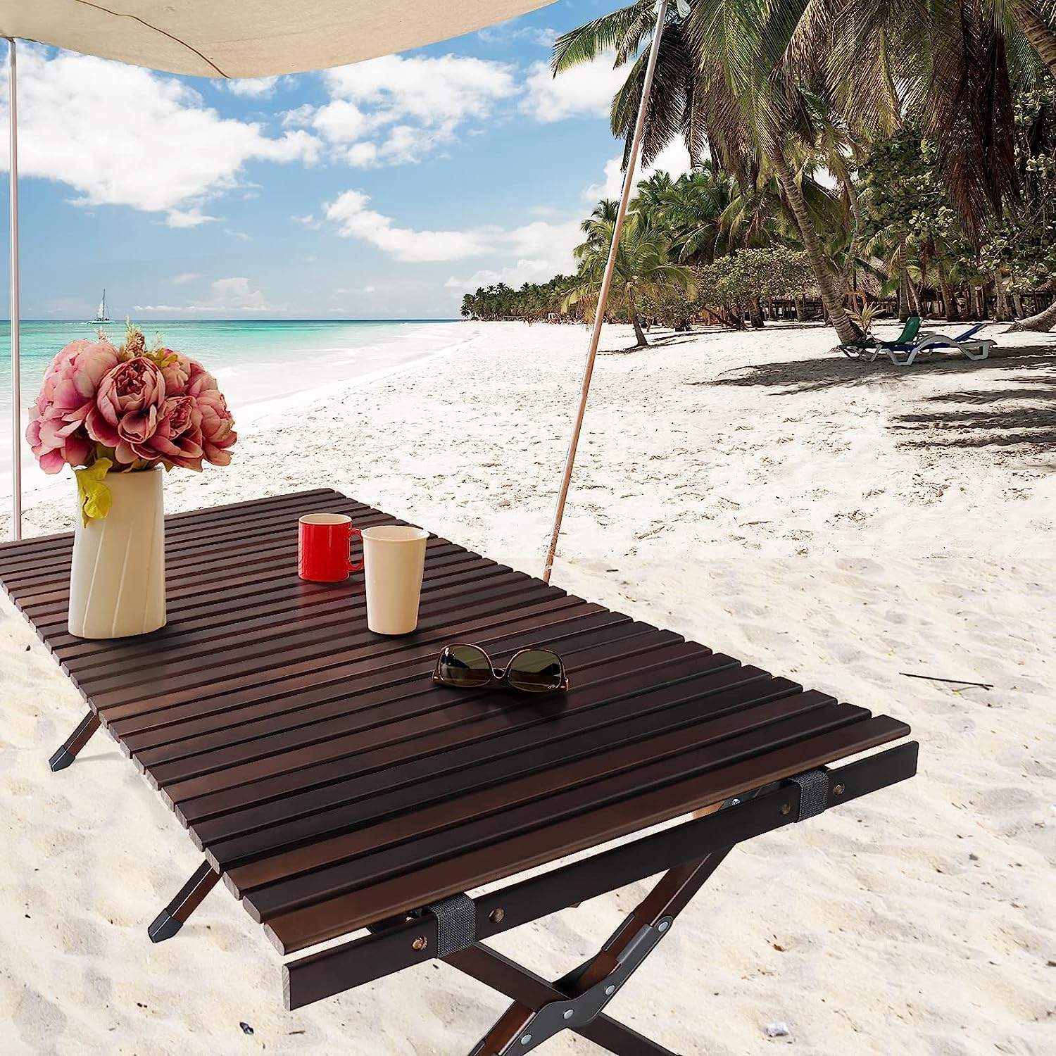 Picnic table,Outdoor Folding Table, 4ft Portable Picnic