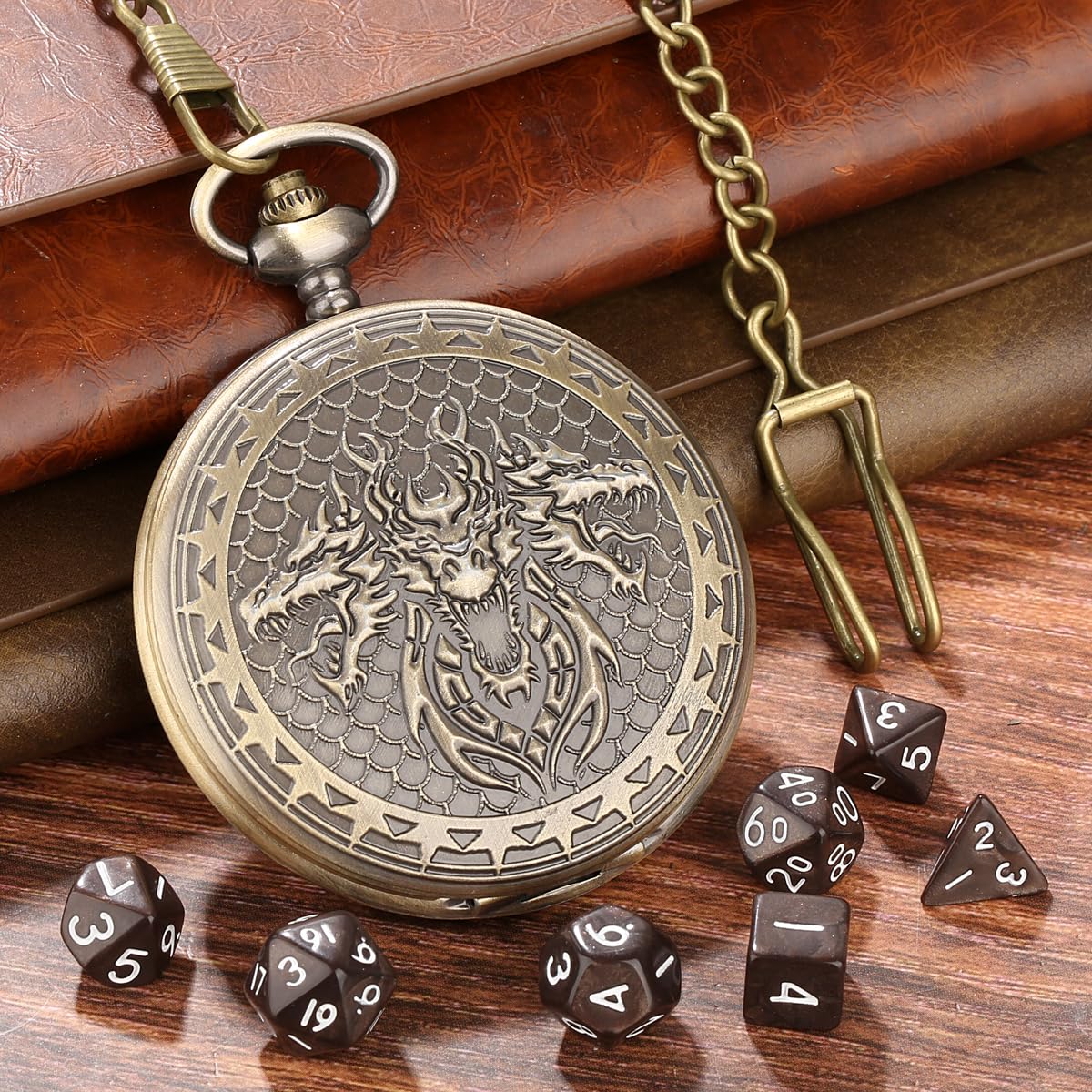 DND Dice Set, 7pcs Small Polyhedral Acrylic DND Dice, Alloy Pocket Watch Shell Case, D&D Starter Set - Image 3