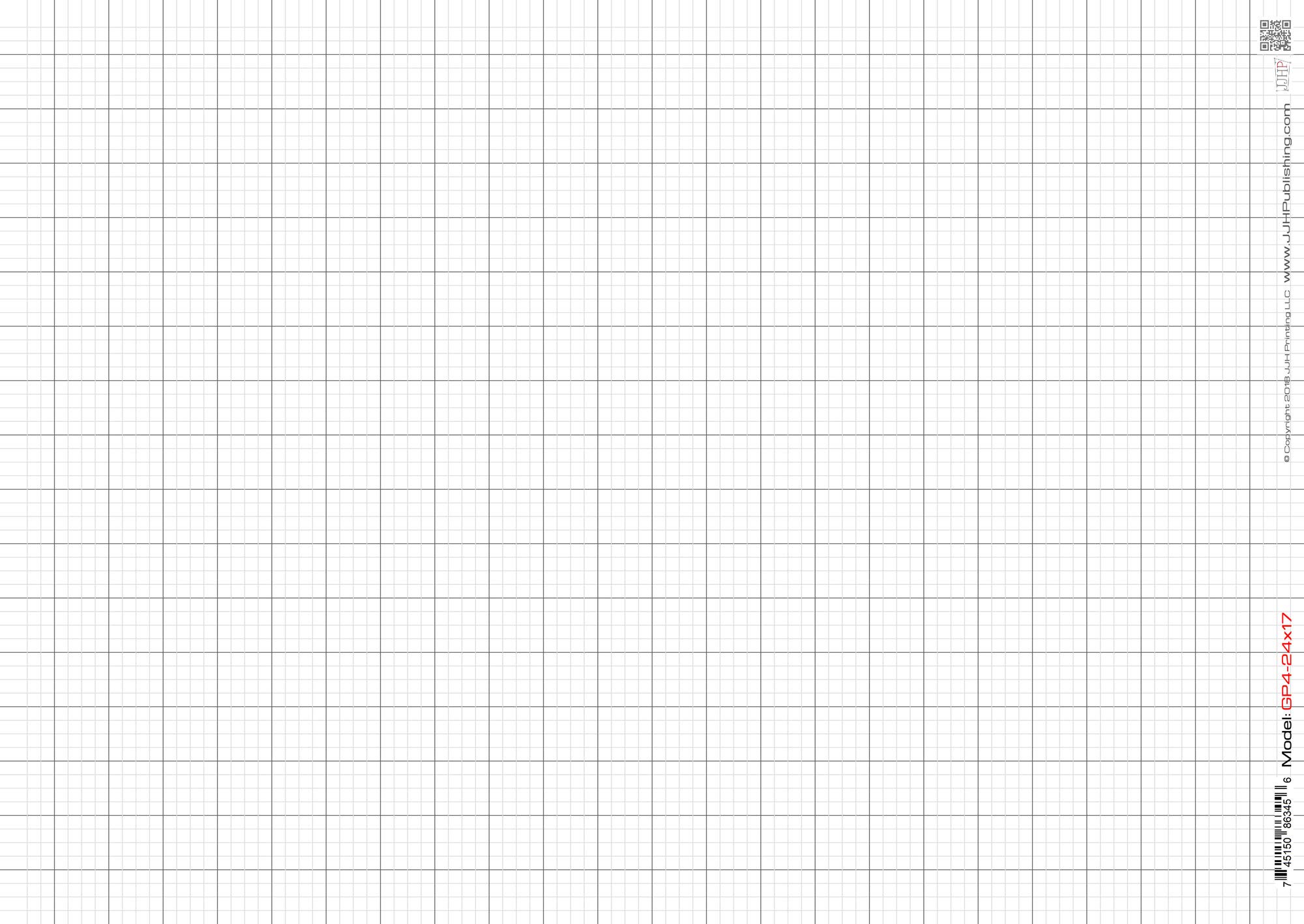 JJH Planners - Laminated - 24" x 17" - Medium Graph Paper 1" and 1/4" Ruled (GP4-24x17)