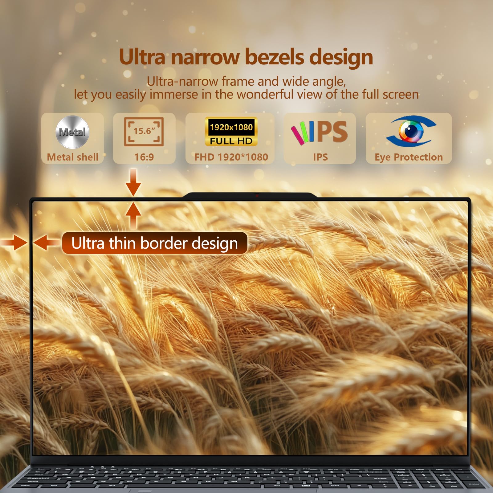 PC Portatile 16GB RAM 512GB SSD, Win 11 OS Notebook Twin Lake-N150 CPU, 15.6 Pollici Laptop FHD 1920*1080, Tastiera Retroilluminata+Sblocco Impronta Digitale, WiFi5+USB3.0+BT4.2+Webcam+Mini-HDMI