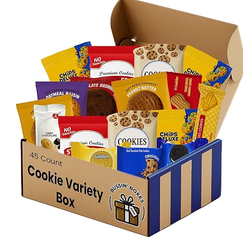 Paquete variado de galletas  Caja de galletas a granel envuelta individualmente  45 unidades surtido de aperitivos dulces para oficina, escuela,